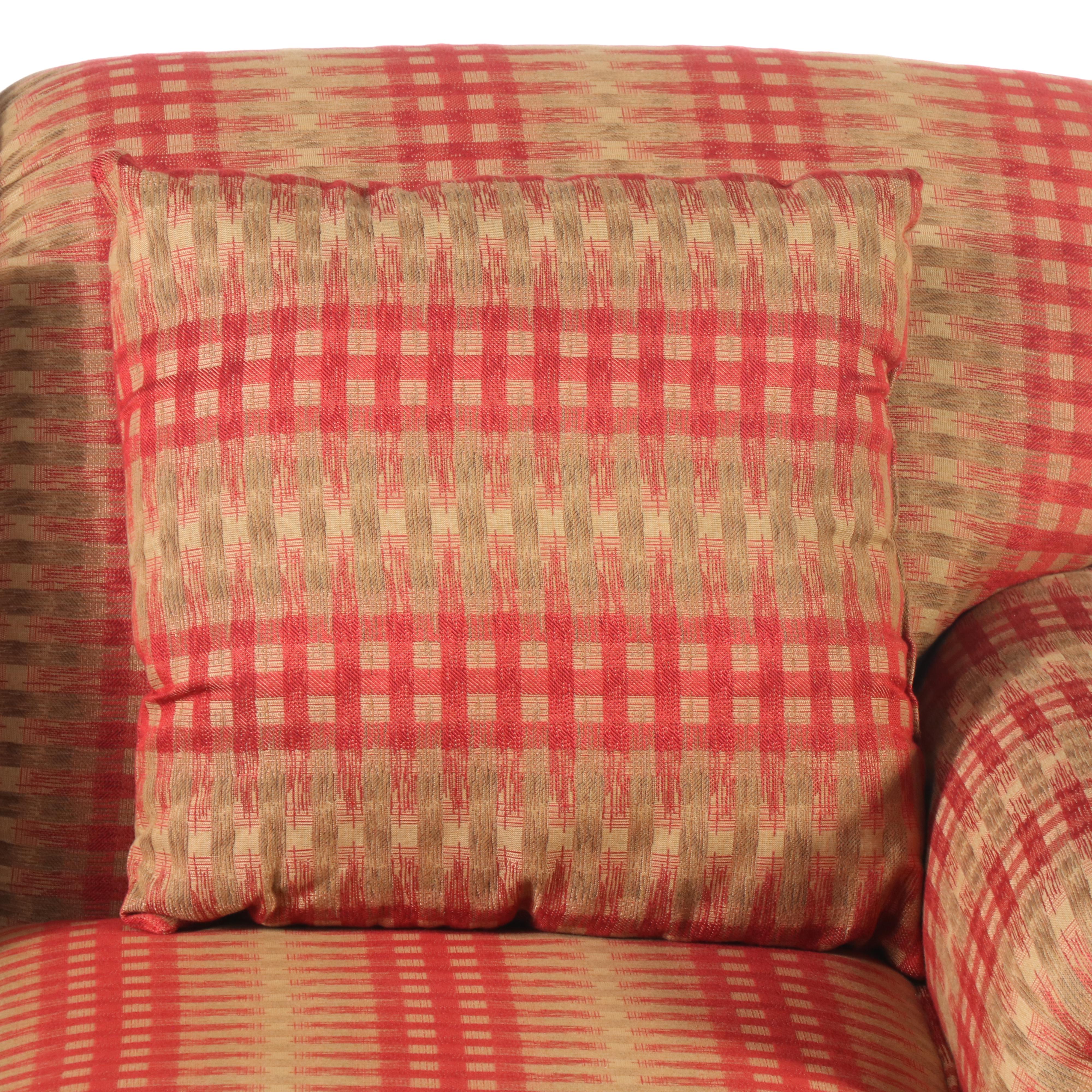 Pair of Flexsteel Plaid Upholstered Loveseats