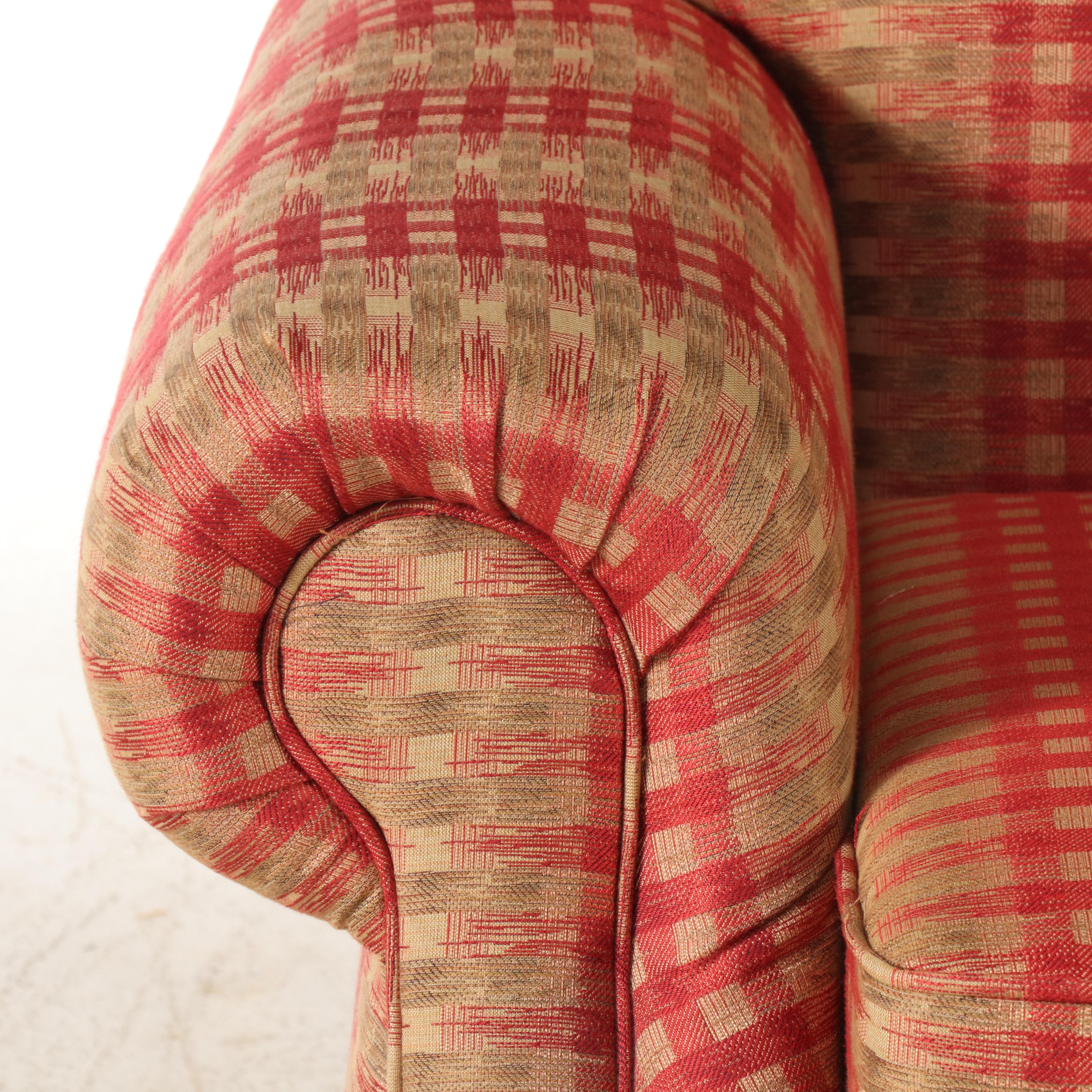 Pair of Flexsteel Plaid Upholstered Loveseats