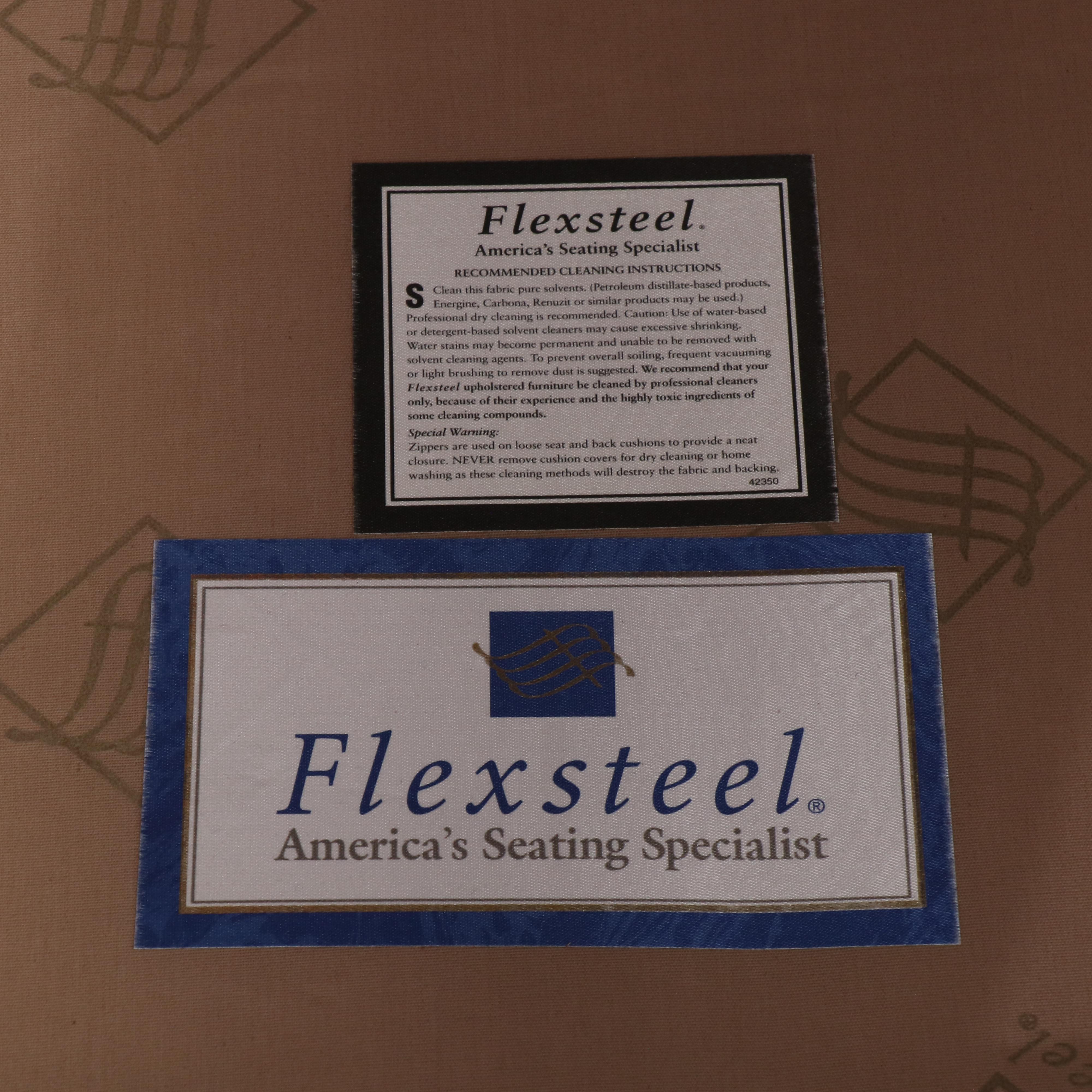 Pair of Flexsteel Plaid Upholstered Loveseats