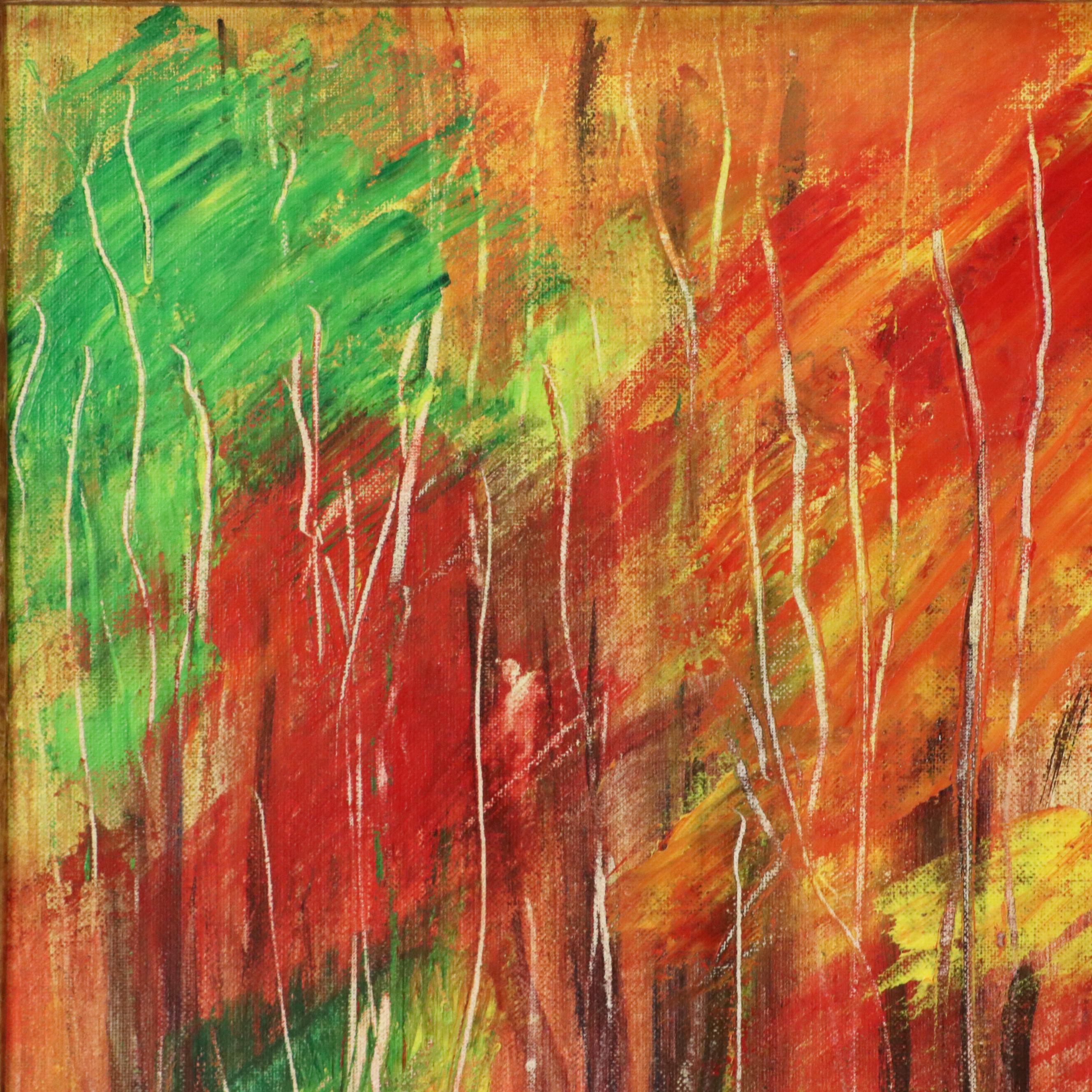 Forest Landscape Oil Painting, Late 20th Century