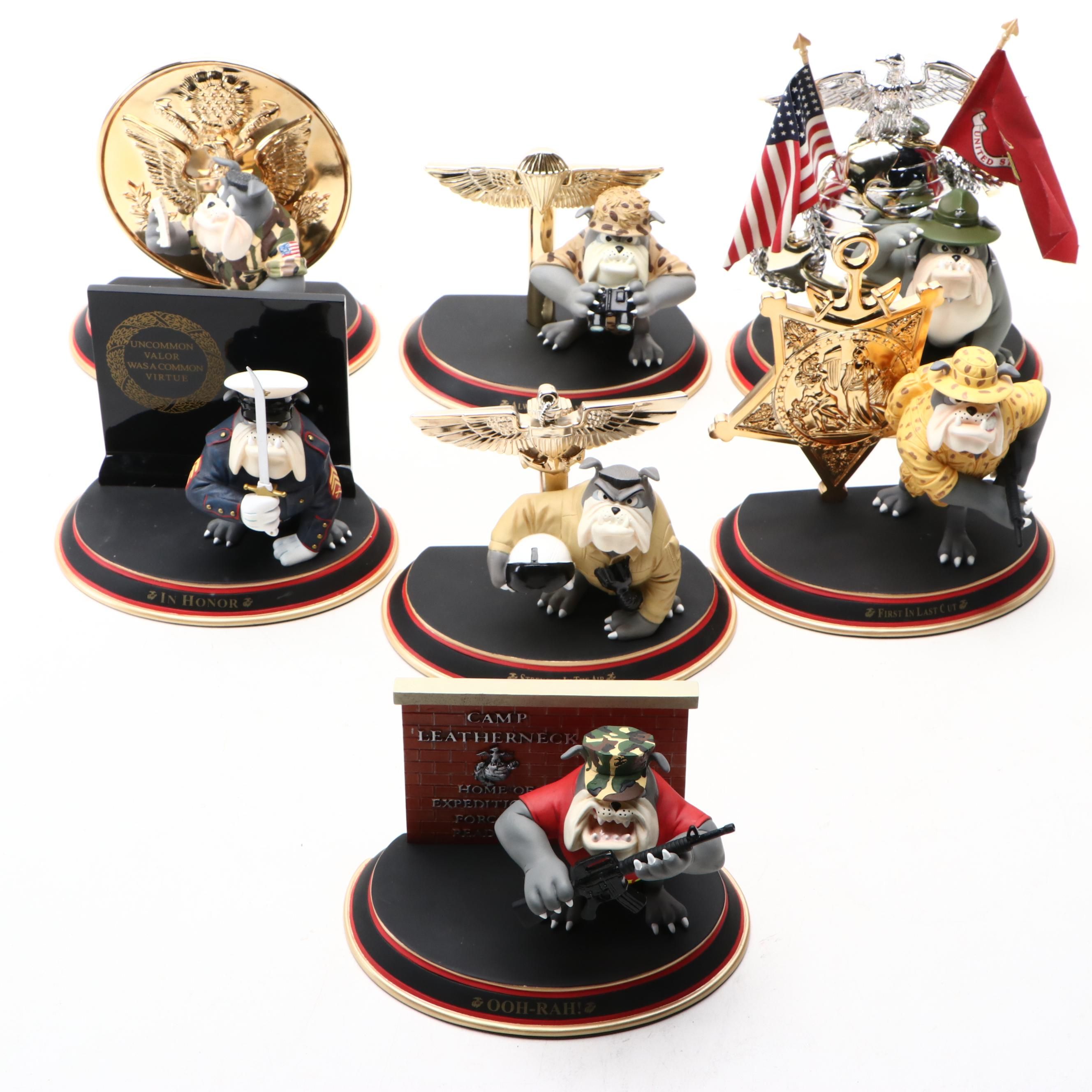 Bradford Exchange Marine Corps Bull Dog Figurines