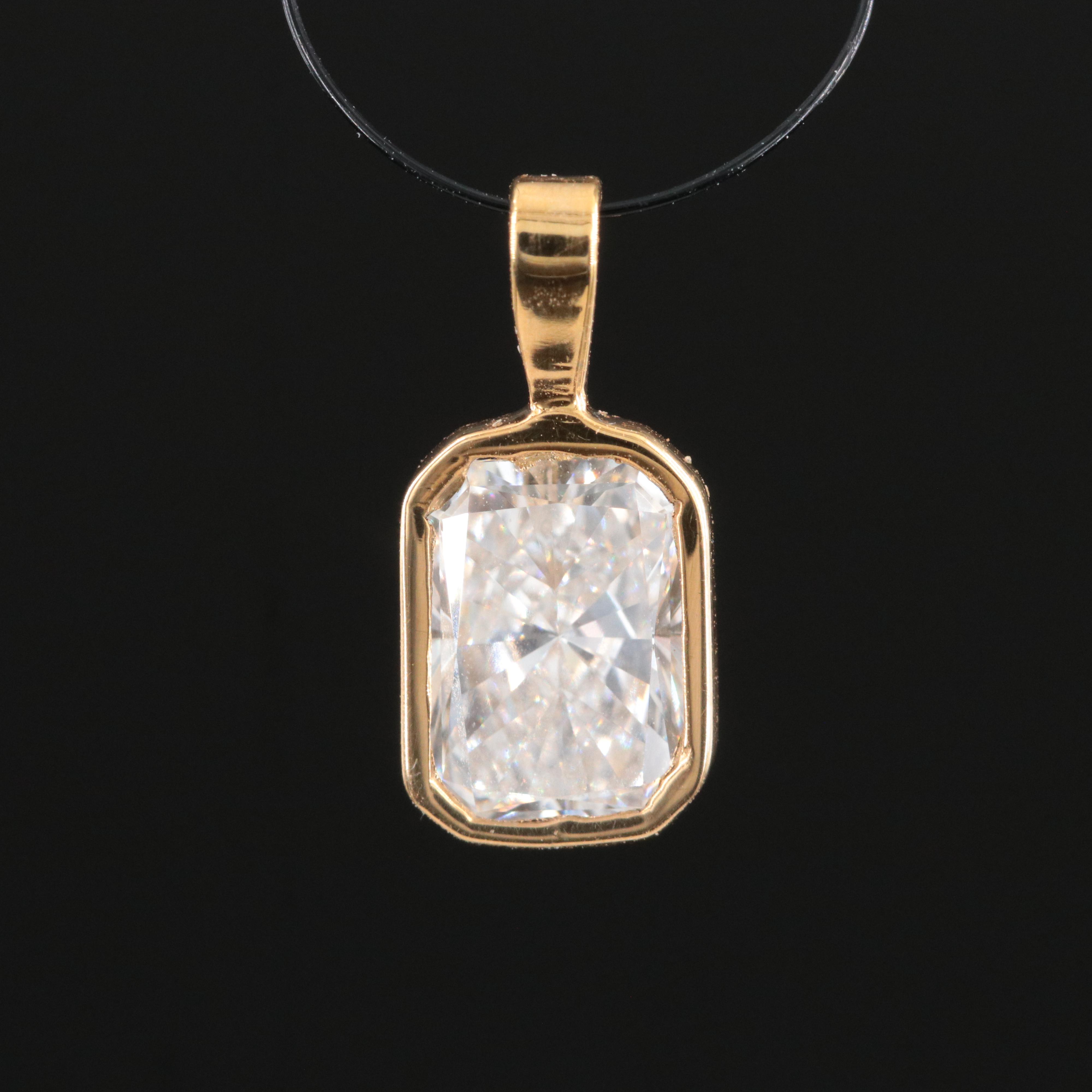 14K 1.00 CT Lab Grown Diamond Solitaire Pendant