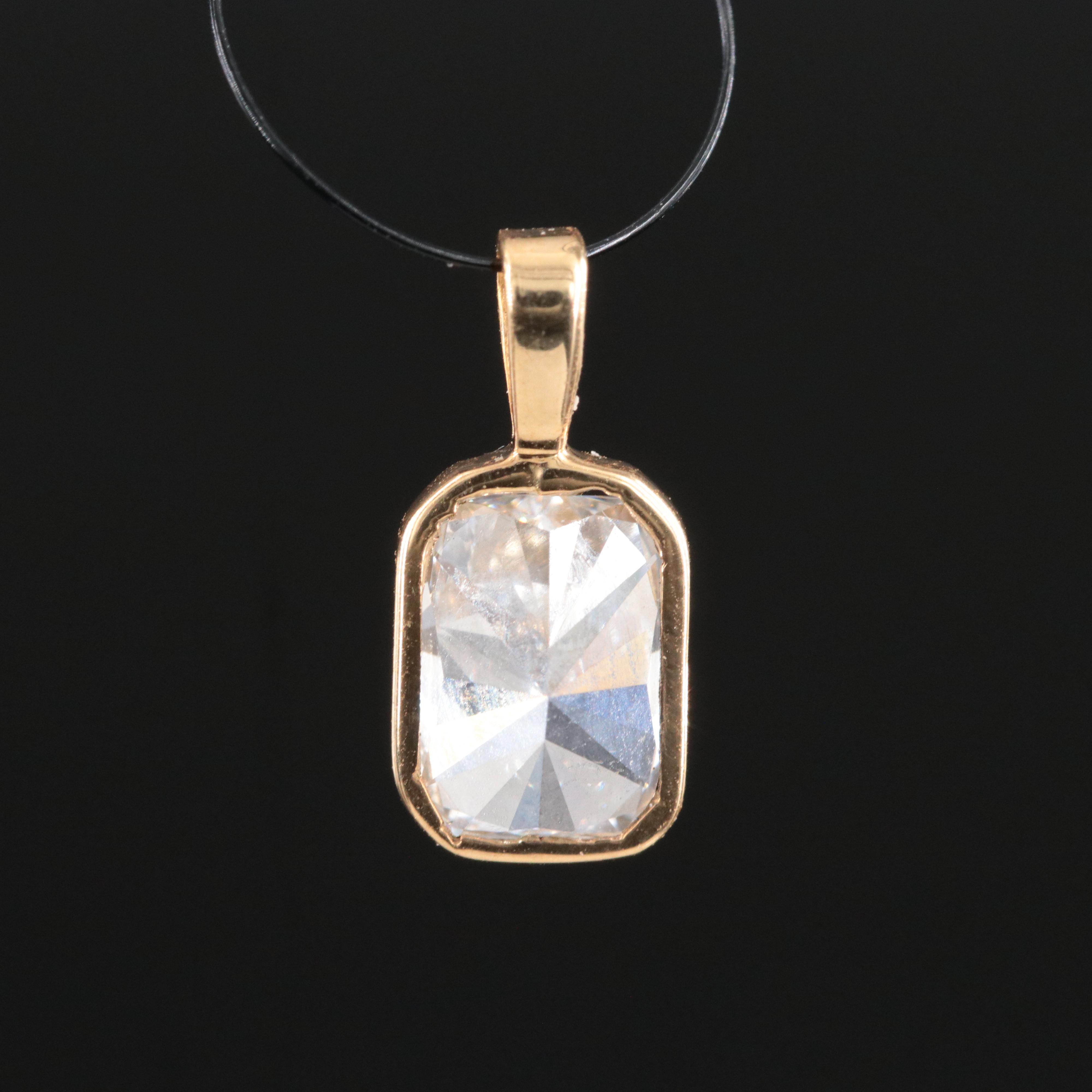 14K 1.00 CT Lab Grown Diamond Solitaire Pendant