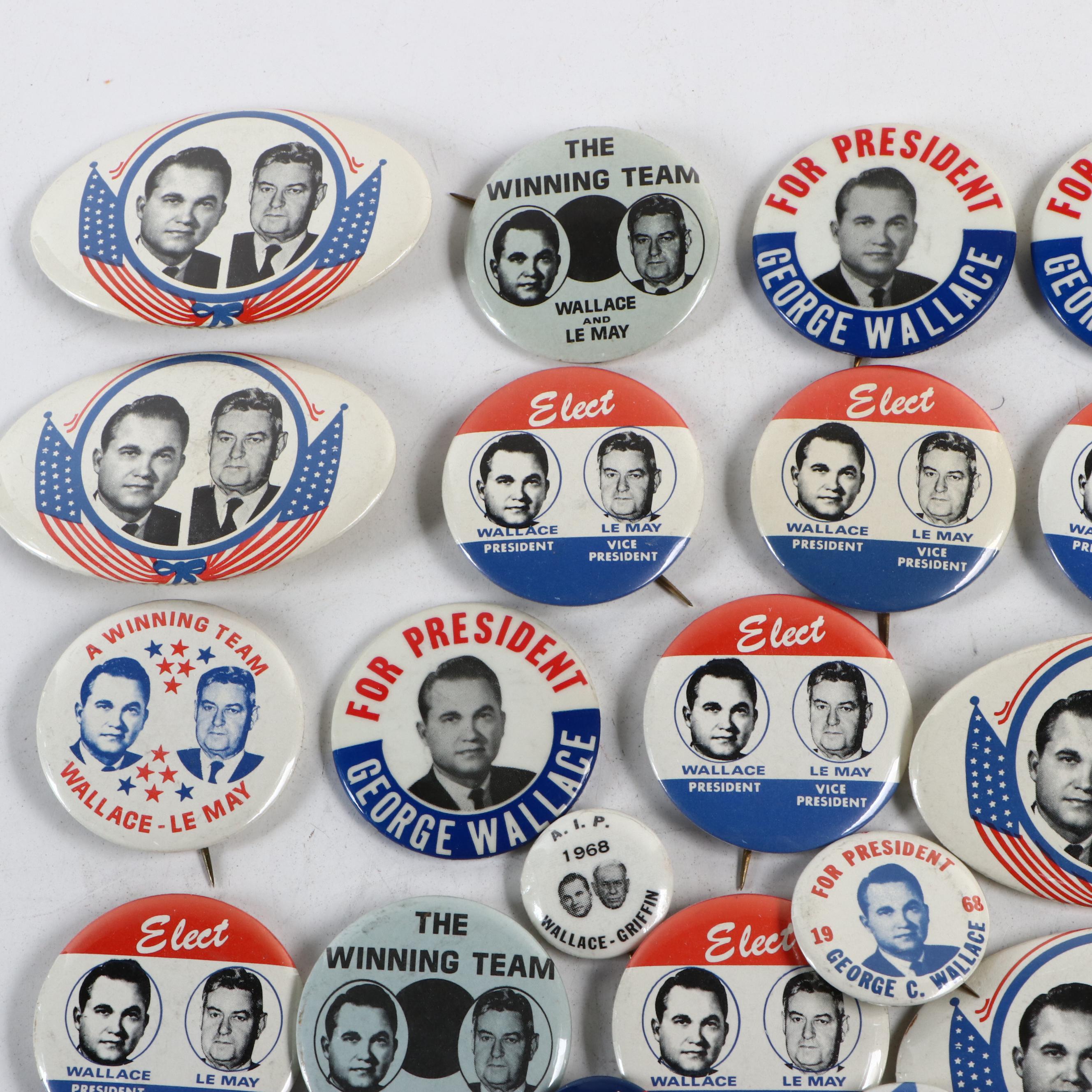 George Walla and Curtis Le May Political Campaign Pinbacks, 1968-1972