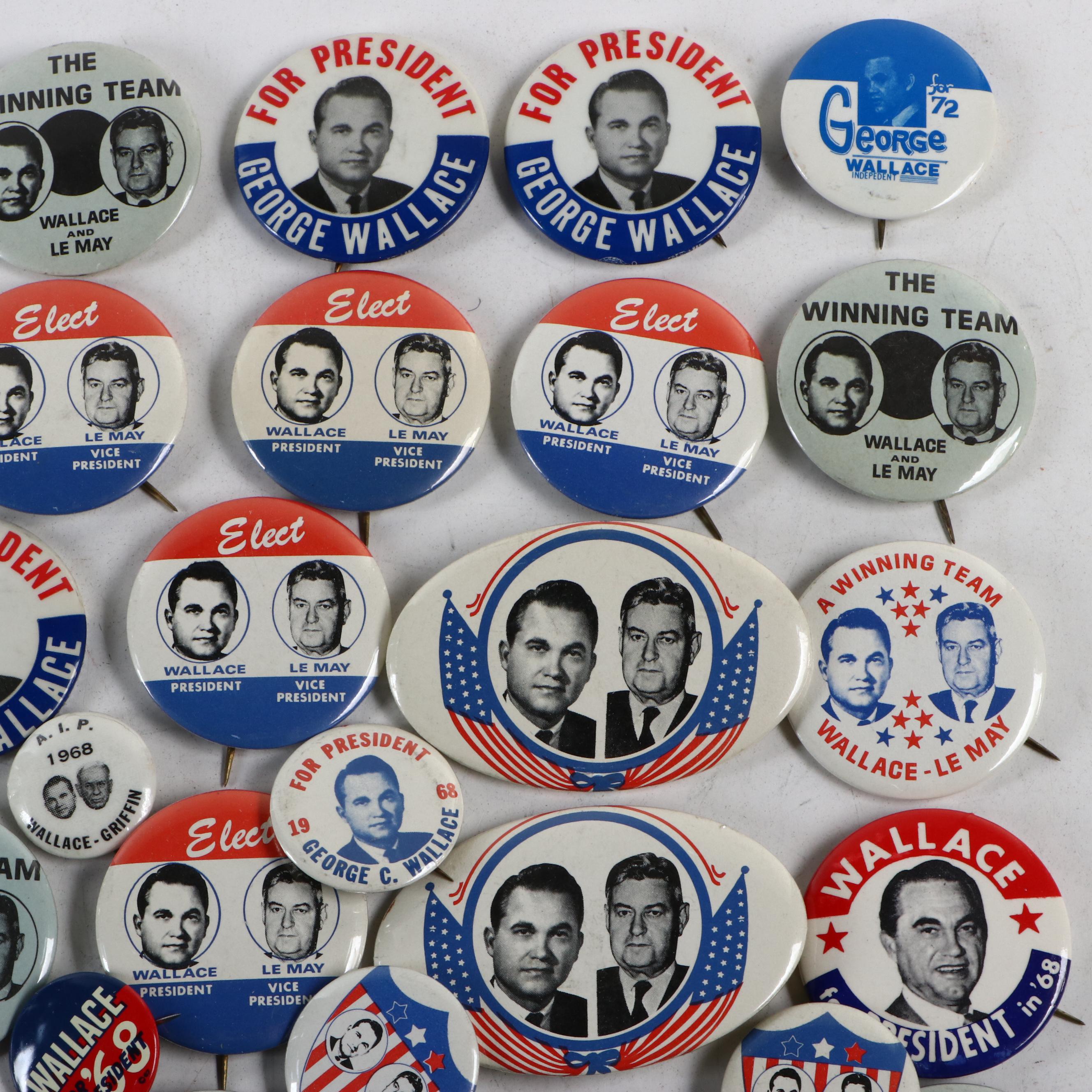 George Walla and Curtis Le May Political Campaign Pinbacks, 1968-1972