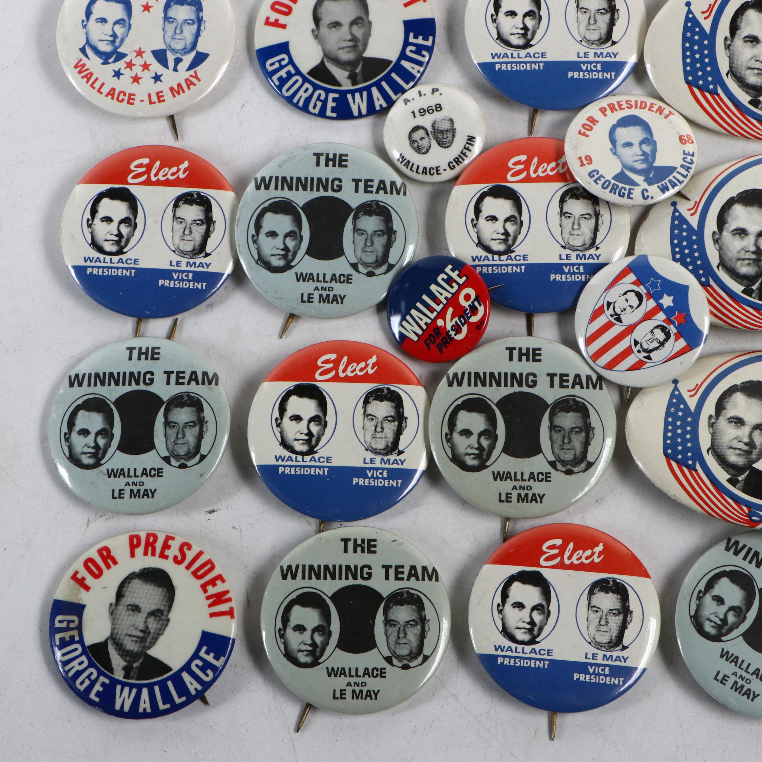 George Walla and Curtis Le May Political Campaign Pinbacks, 1968-1972
