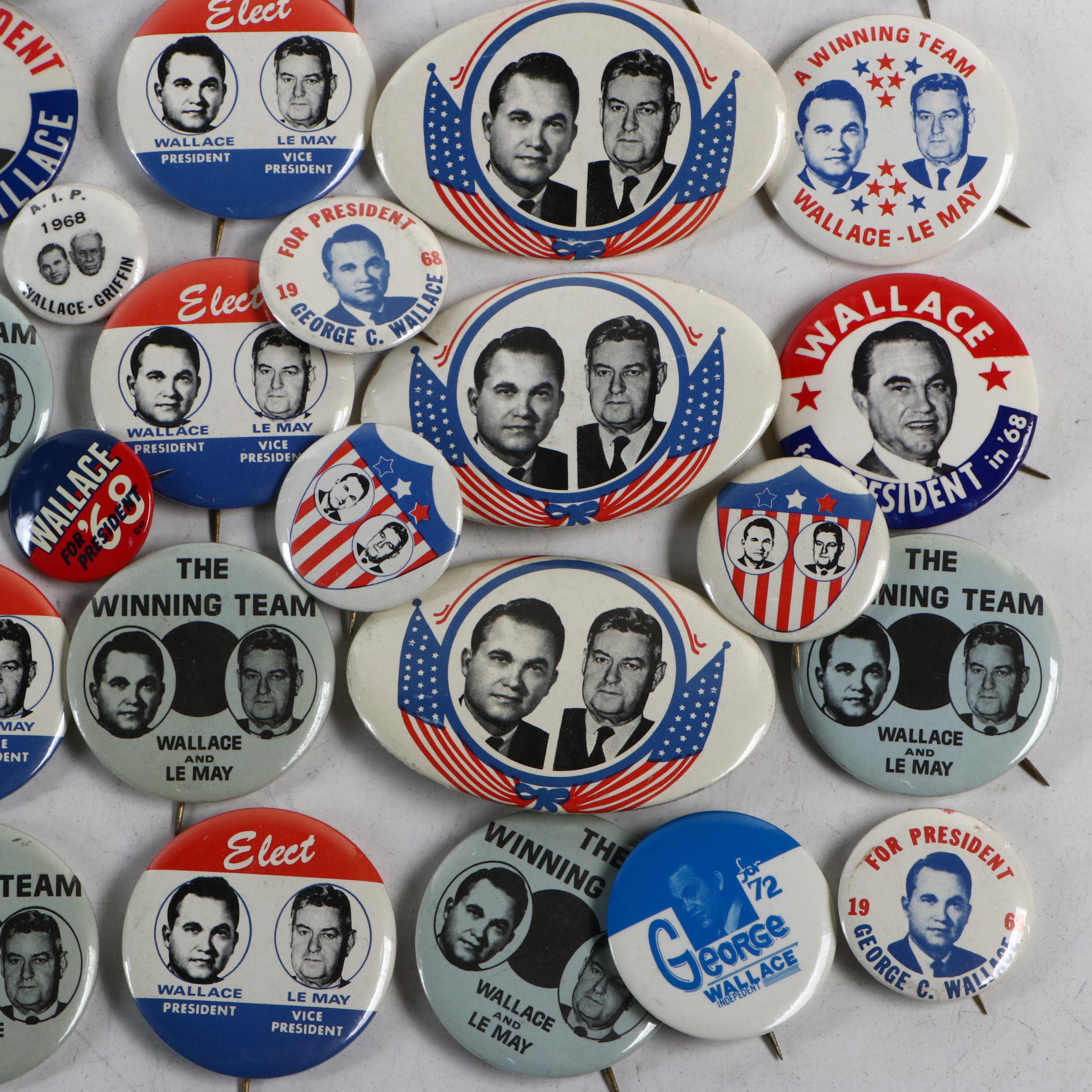 George Walla and Curtis Le May Political Campaign Pinbacks, 1968-1972
