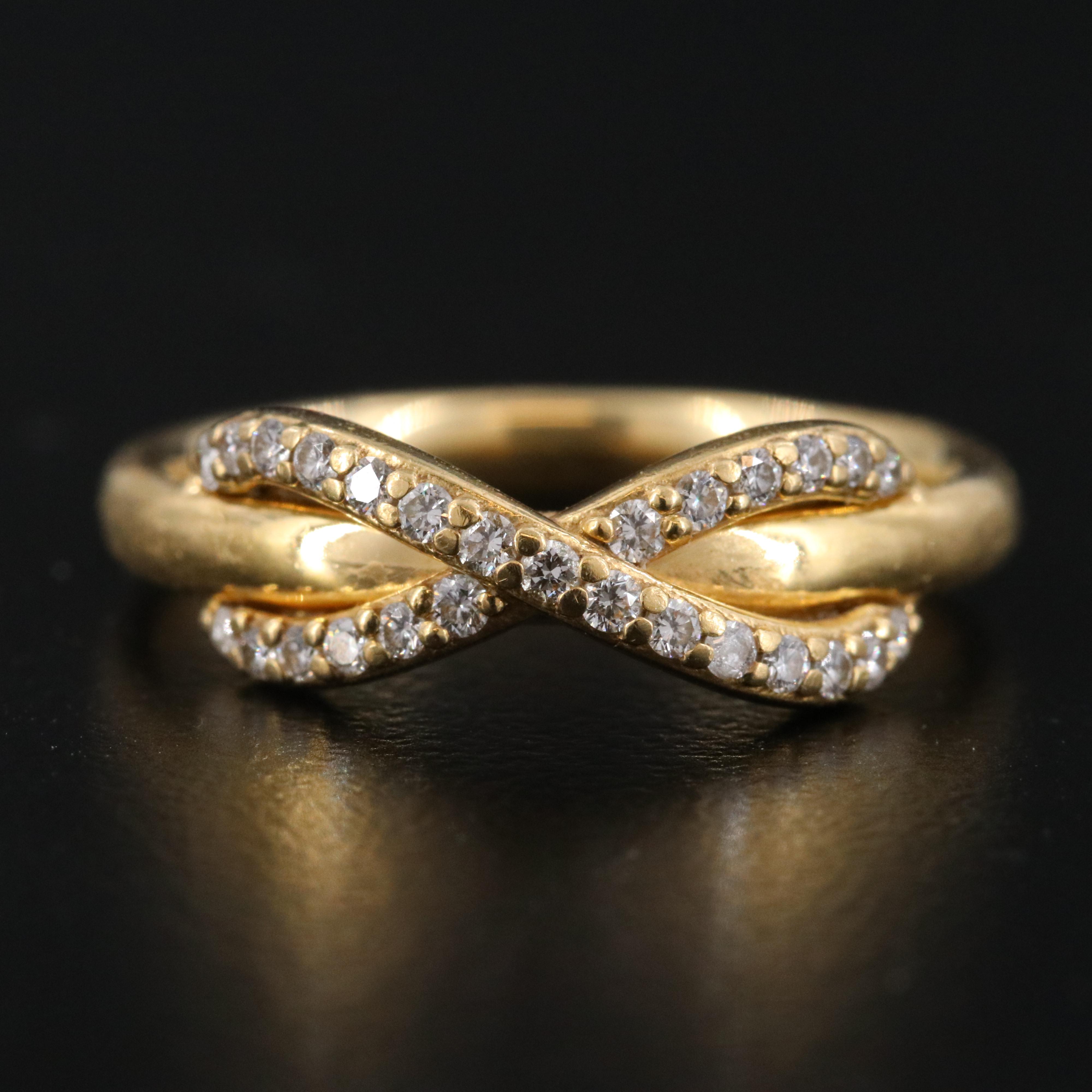 Tiffany & Co. 18K 0.18 CTW Diamond Accented Infinity Ring