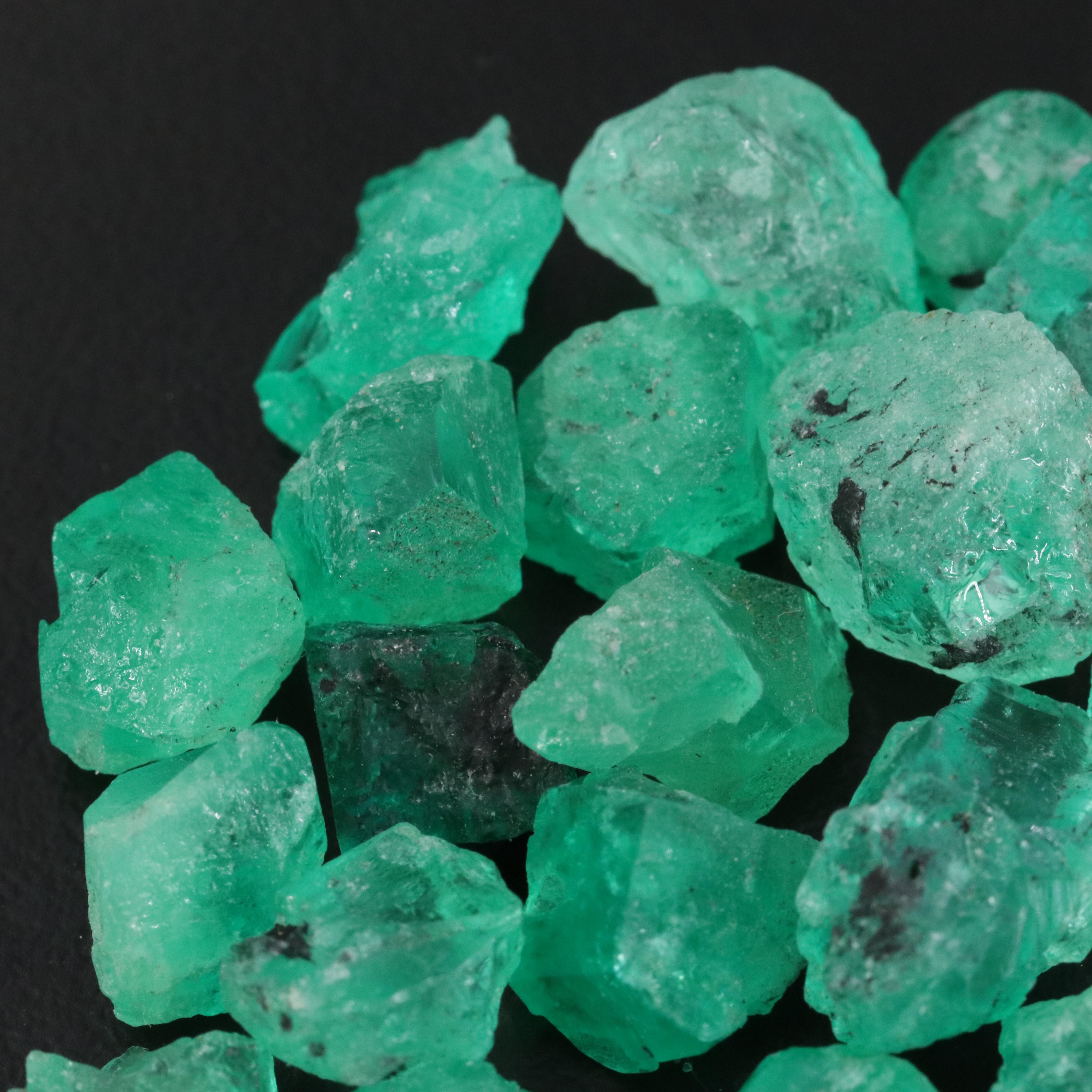 Loose 67.58 CTW Rough Emeralds