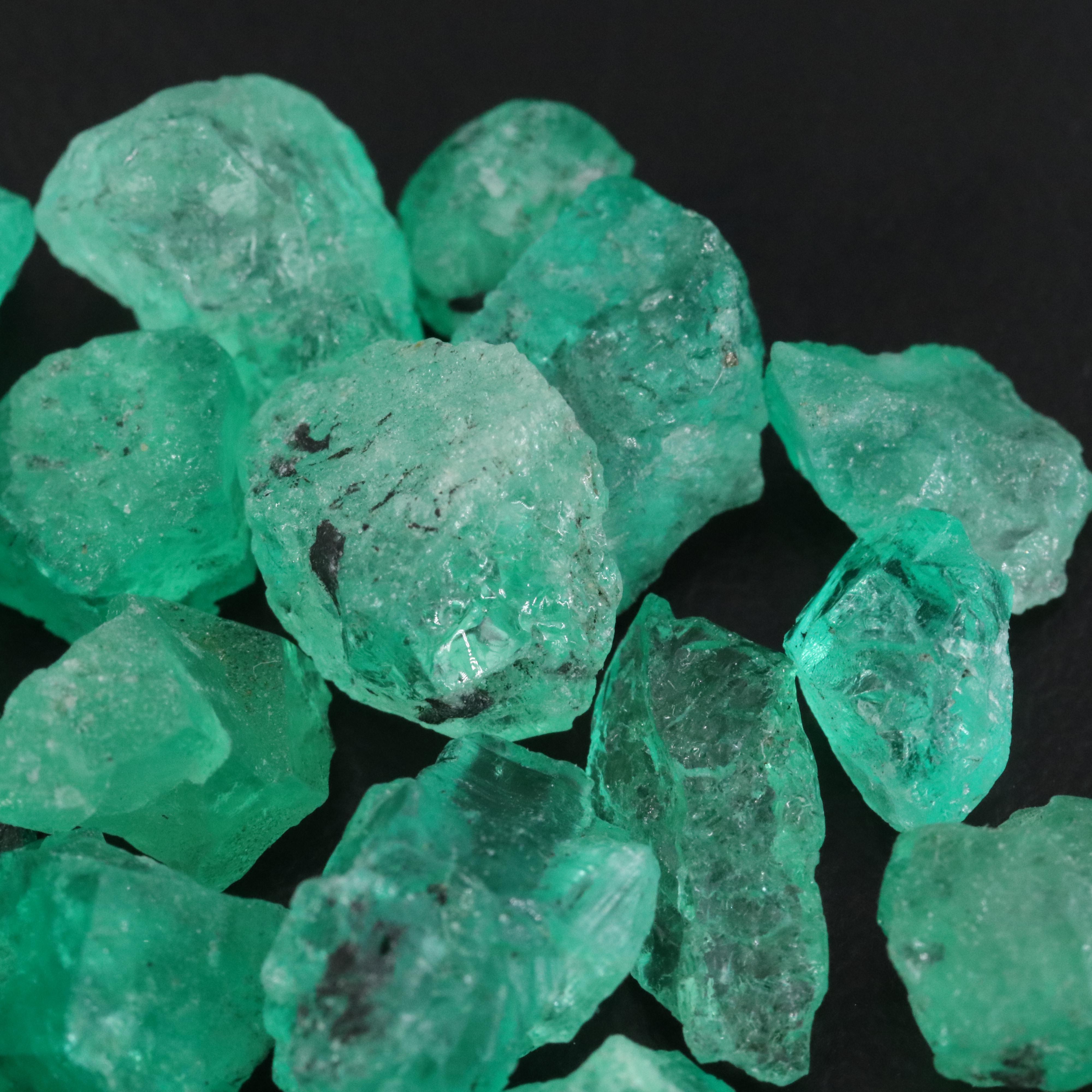 Loose 67.58 CTW Rough Emeralds