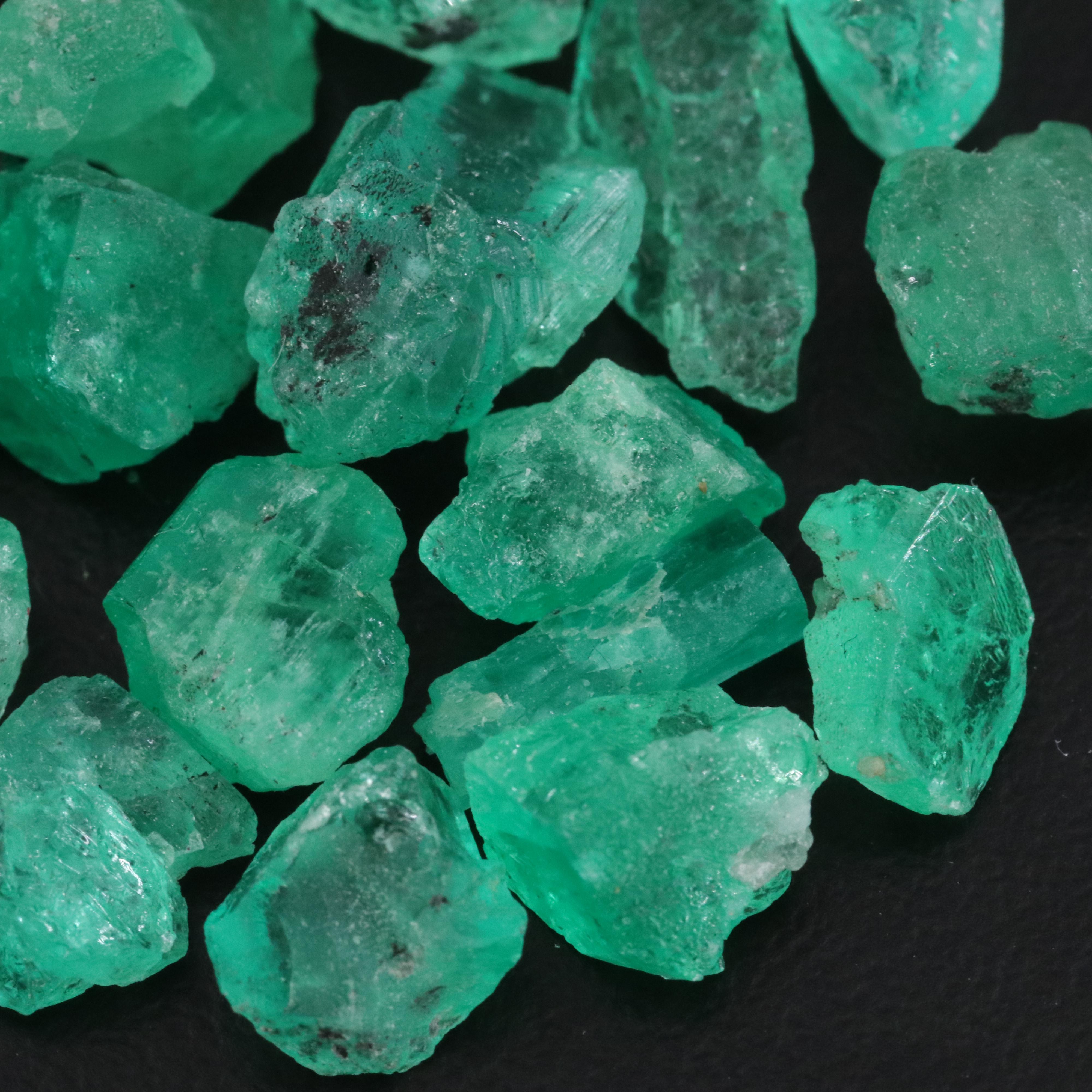 Loose 67.58 CTW Rough Emeralds
