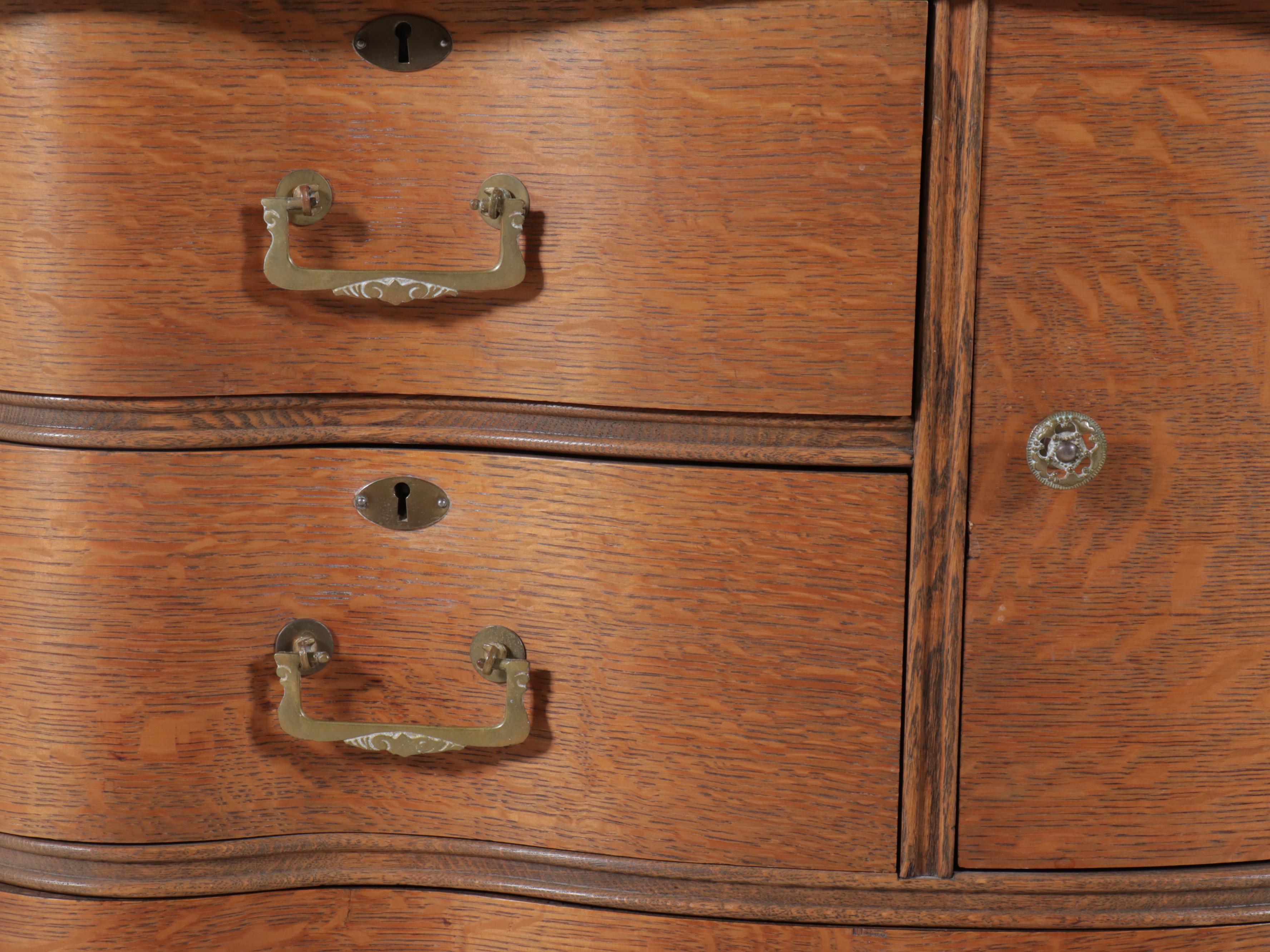 Antique Oak Serpentine Front Dresser