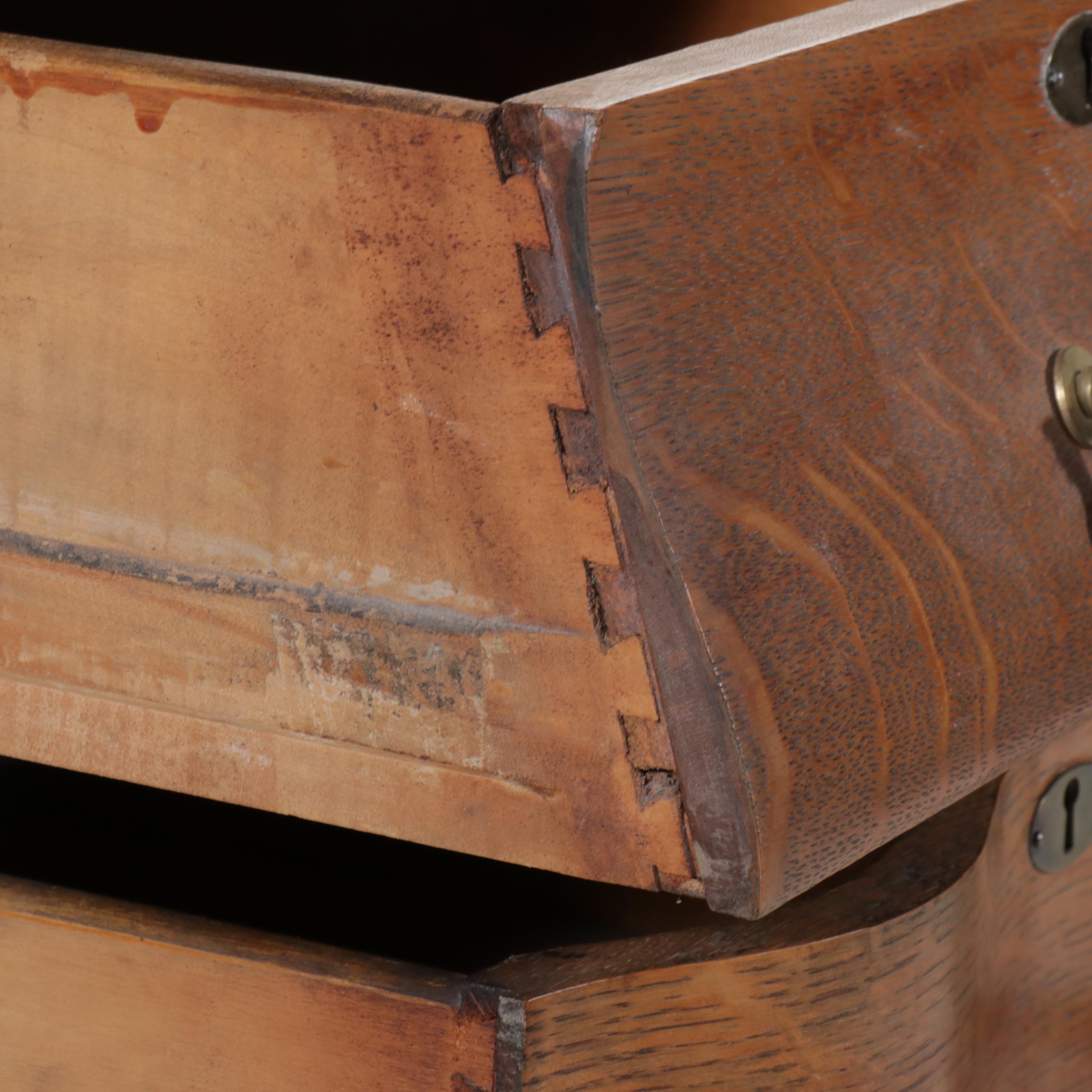 Antique Oak Serpentine Front Dresser