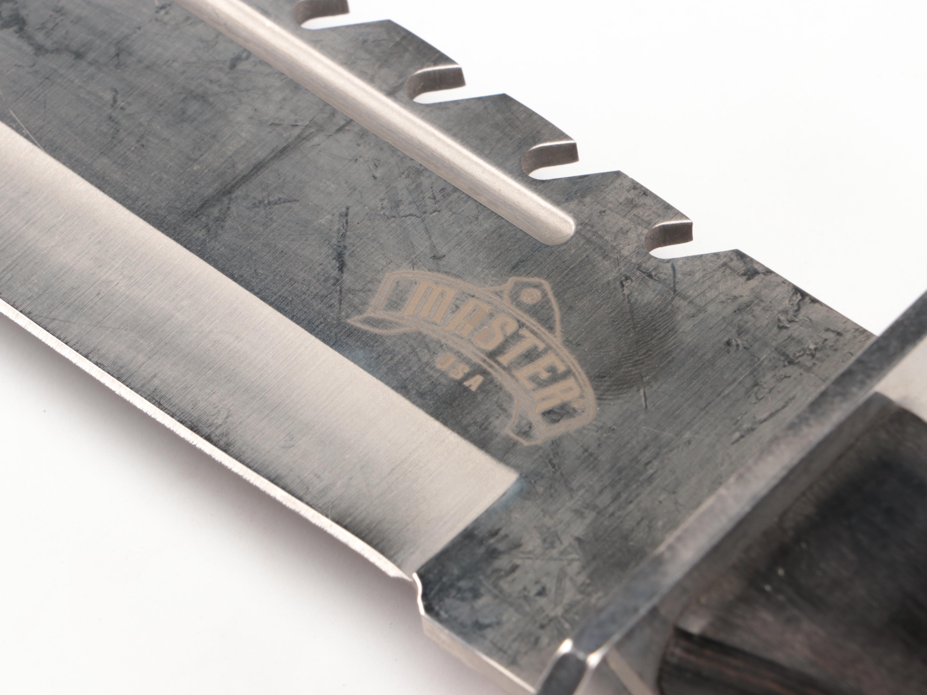 Master USA Stainless Steel Knife with Damascus Steel Knives and Holsters