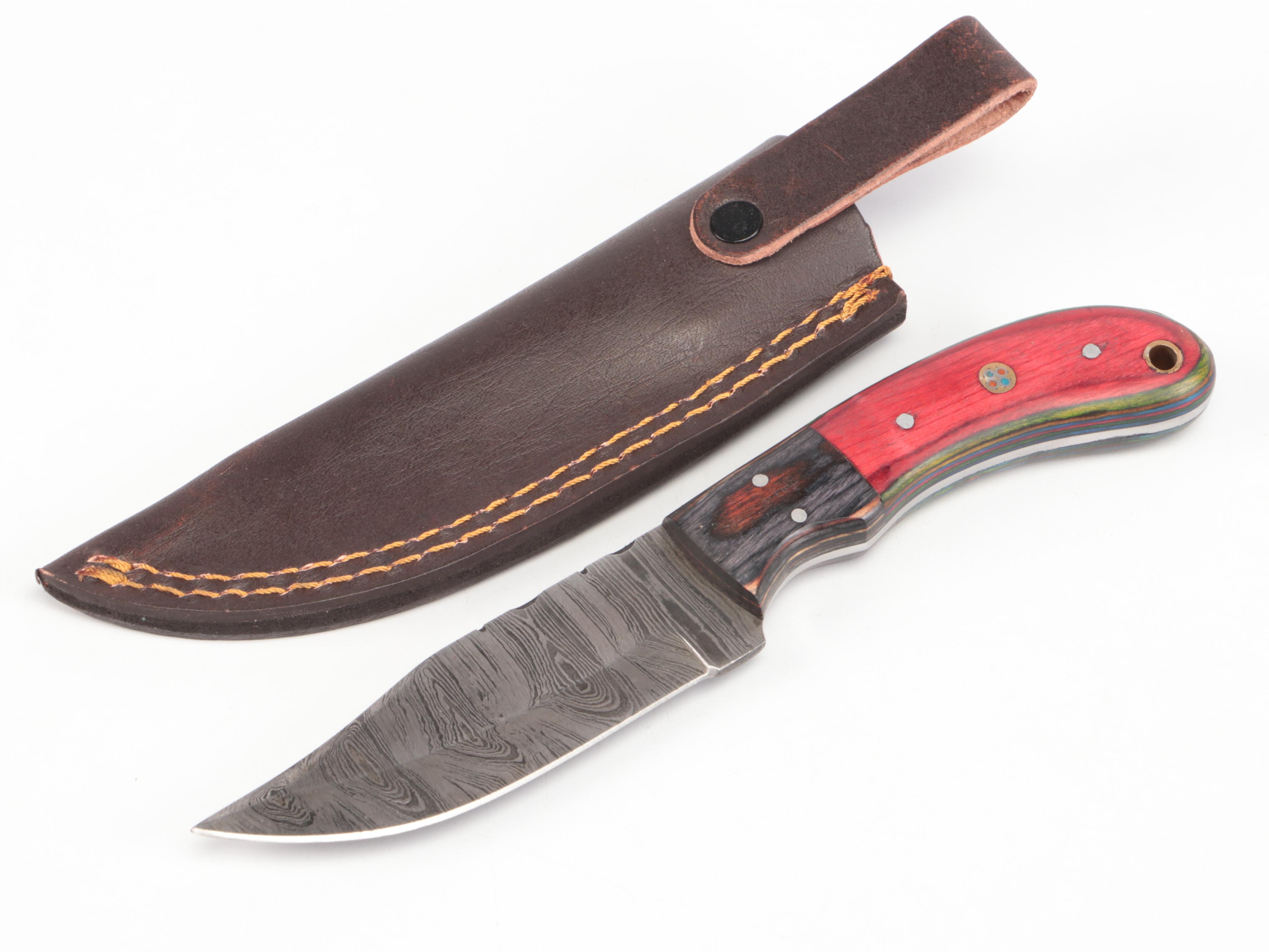 Master USA Stainless Steel Knife with Damascus Steel Knives and Holsters
