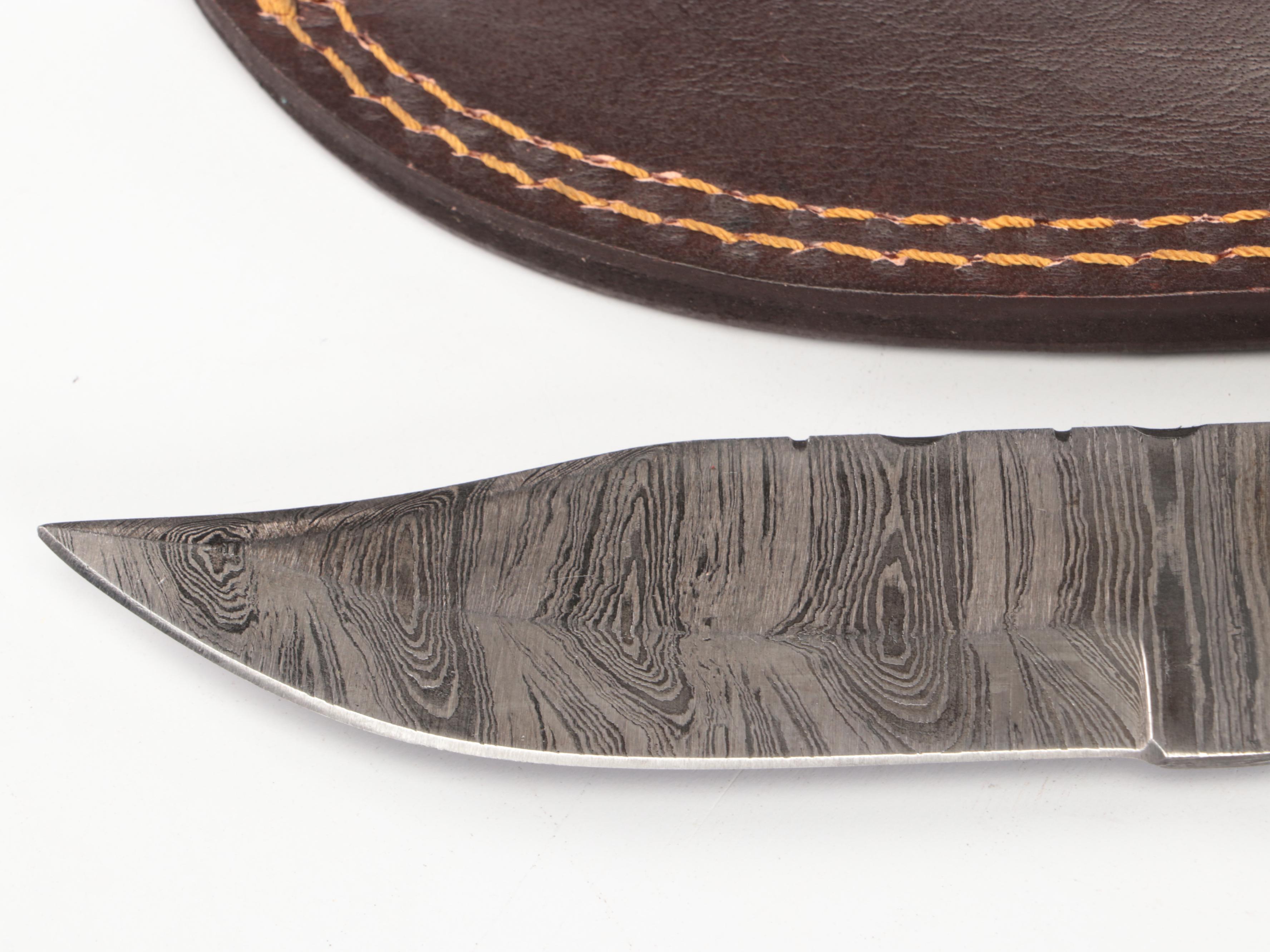 Master USA Stainless Steel Knife with Damascus Steel Knives and Holsters