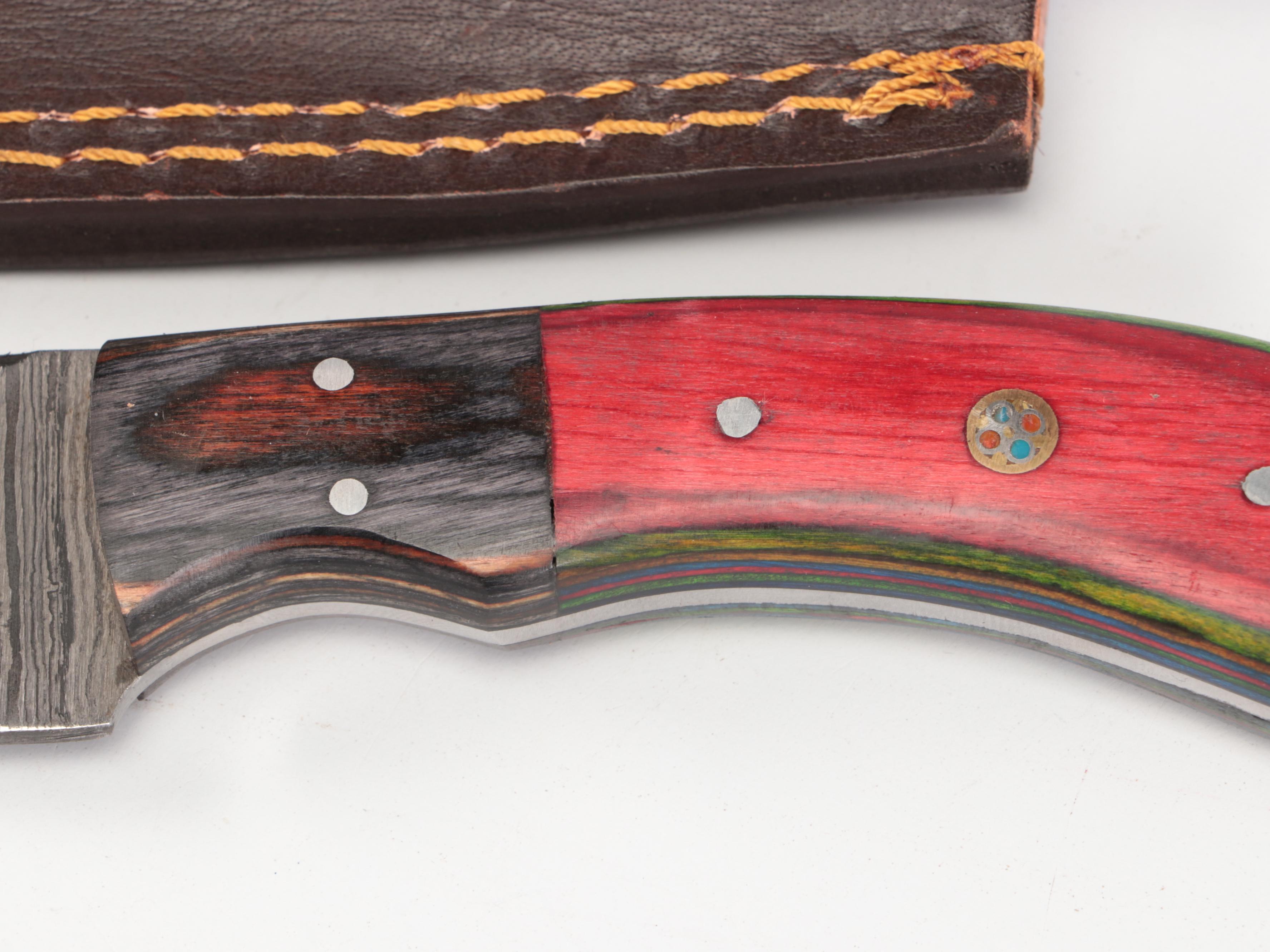 Master USA Stainless Steel Knife with Damascus Steel Knives and Holsters