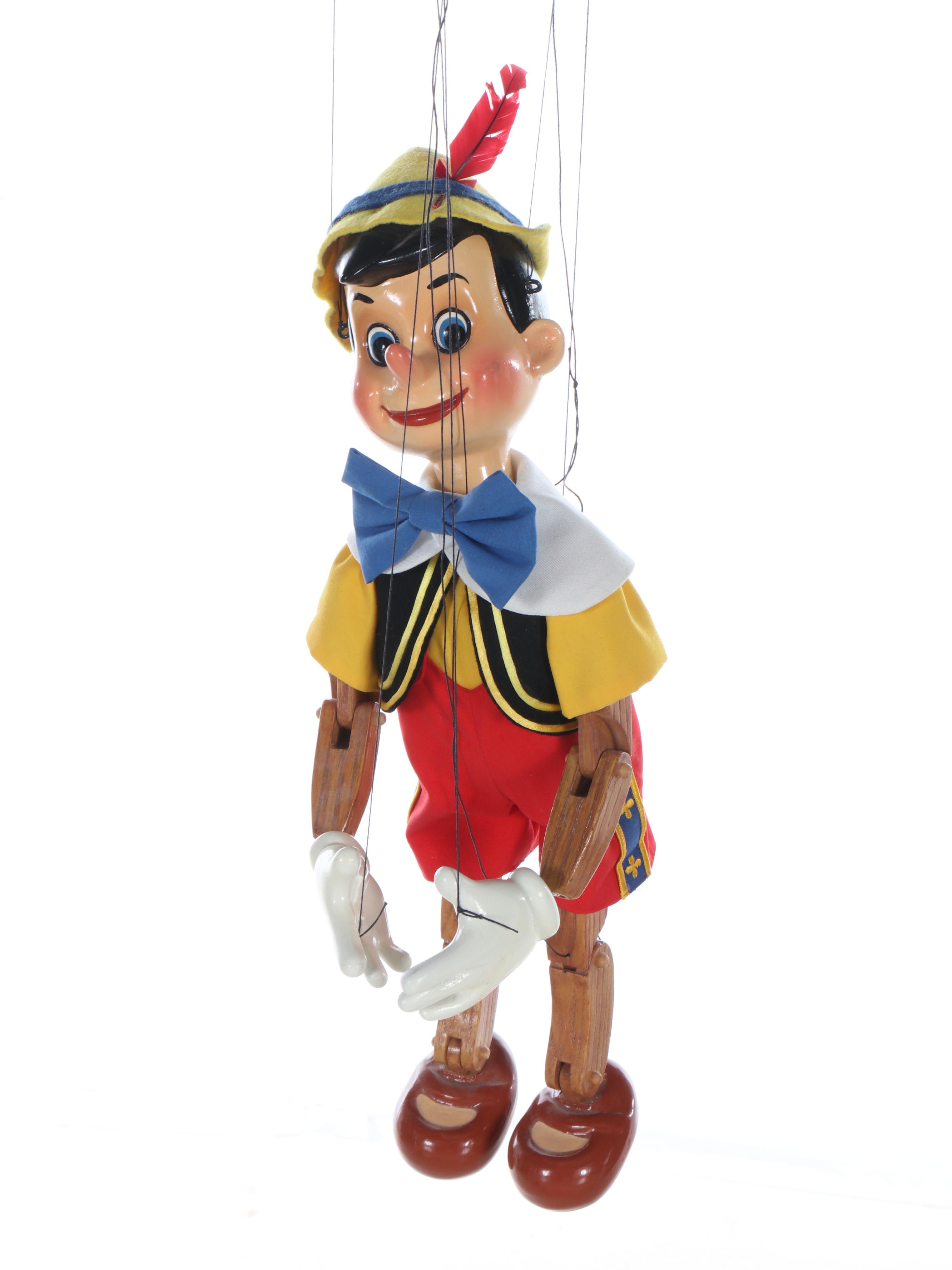Disney Wooden Pinocchio and Jiminy Cricket Marionettes