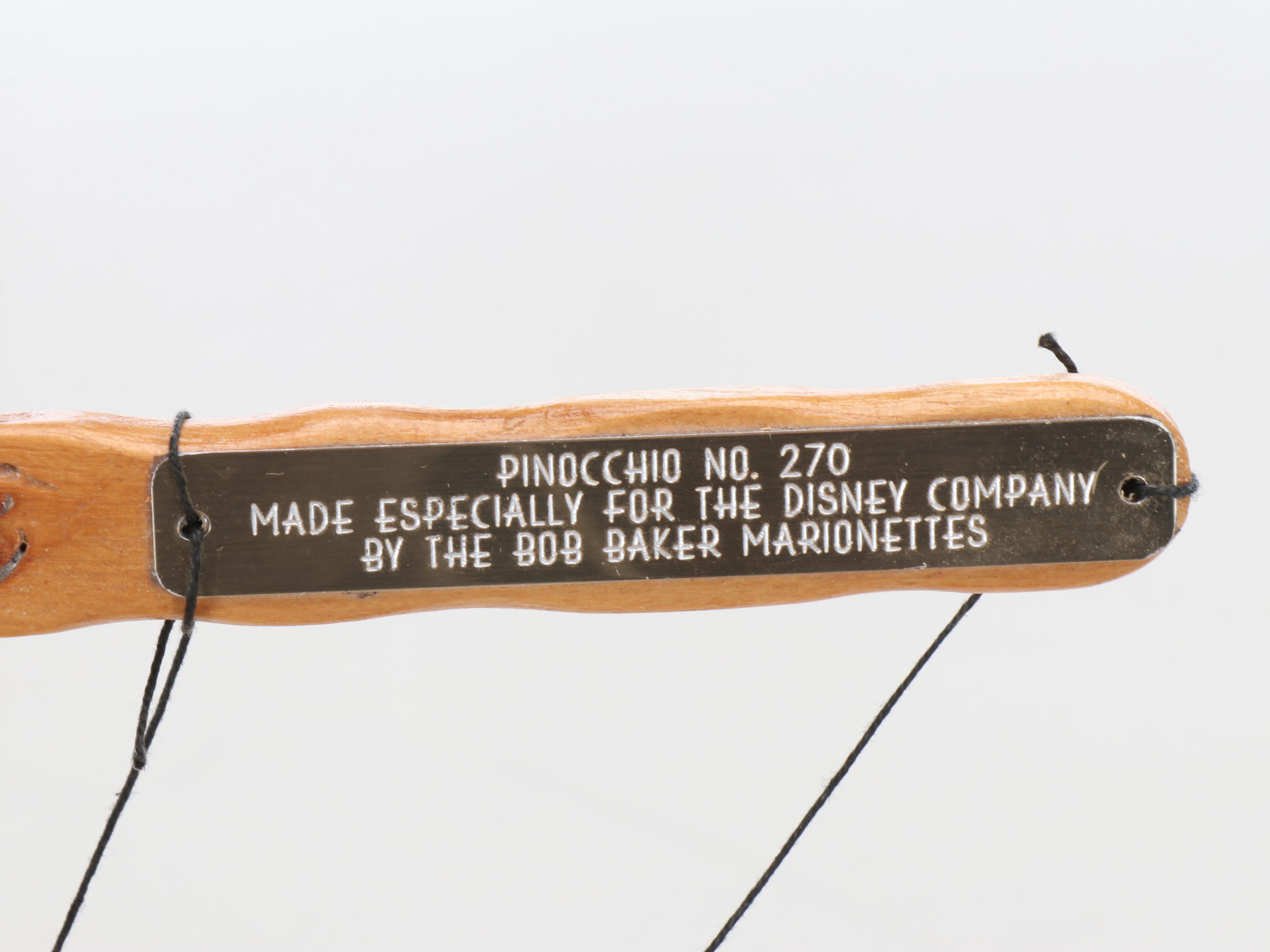 Disney Wooden Pinocchio and Jiminy Cricket Marionettes