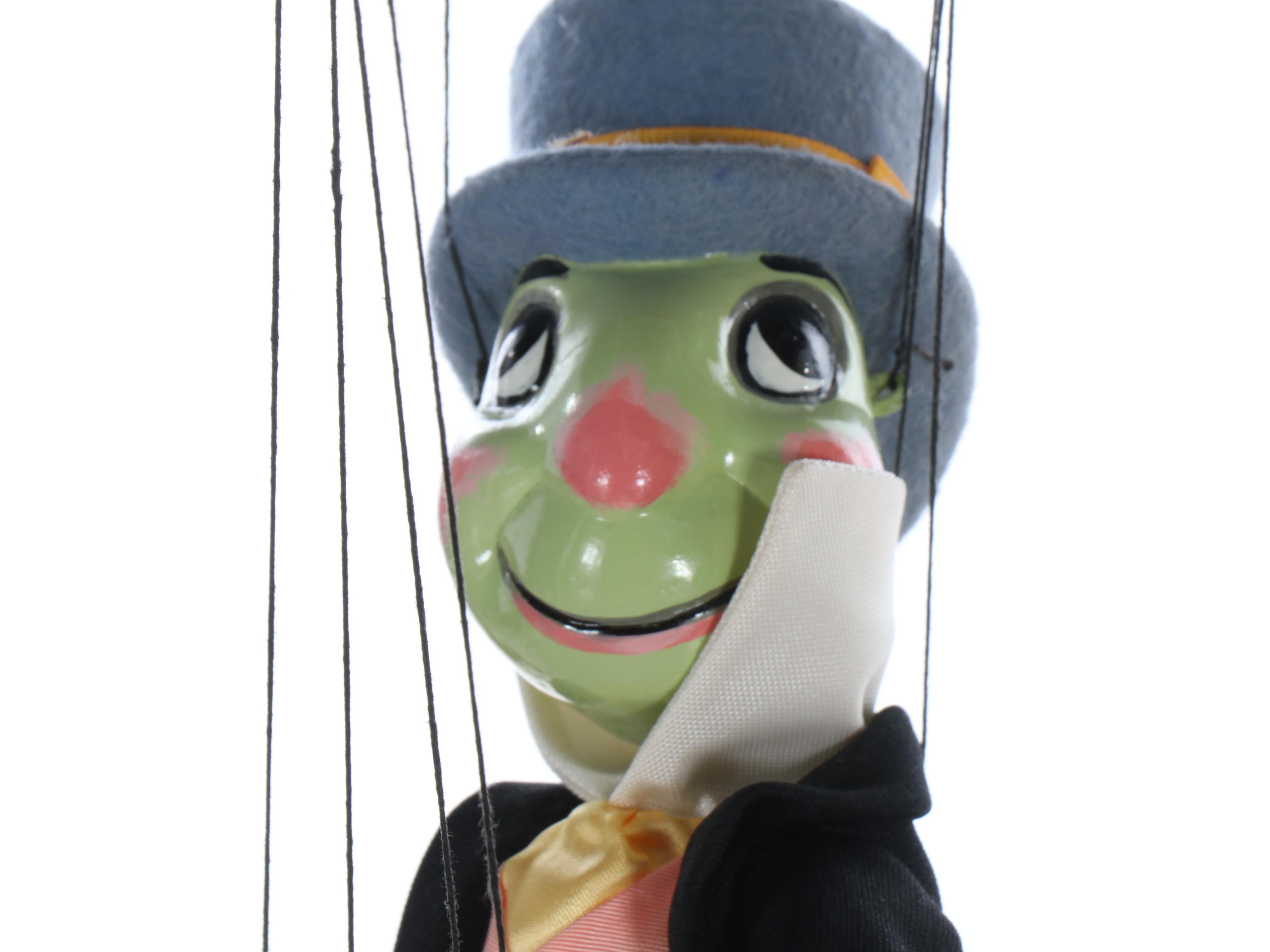 Disney Wooden Pinocchio and Jiminy Cricket Marionettes