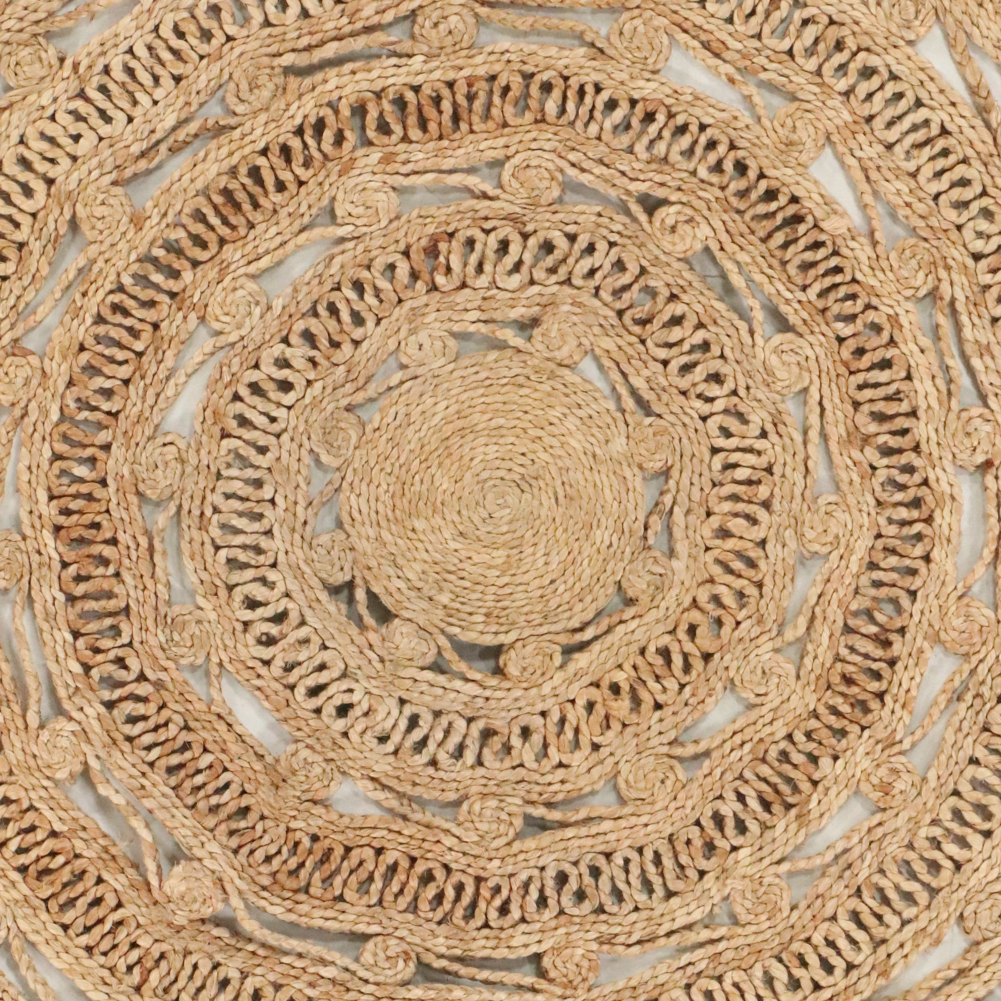 4'1 Round Handwoven Bloomingville Jute Accent Rug