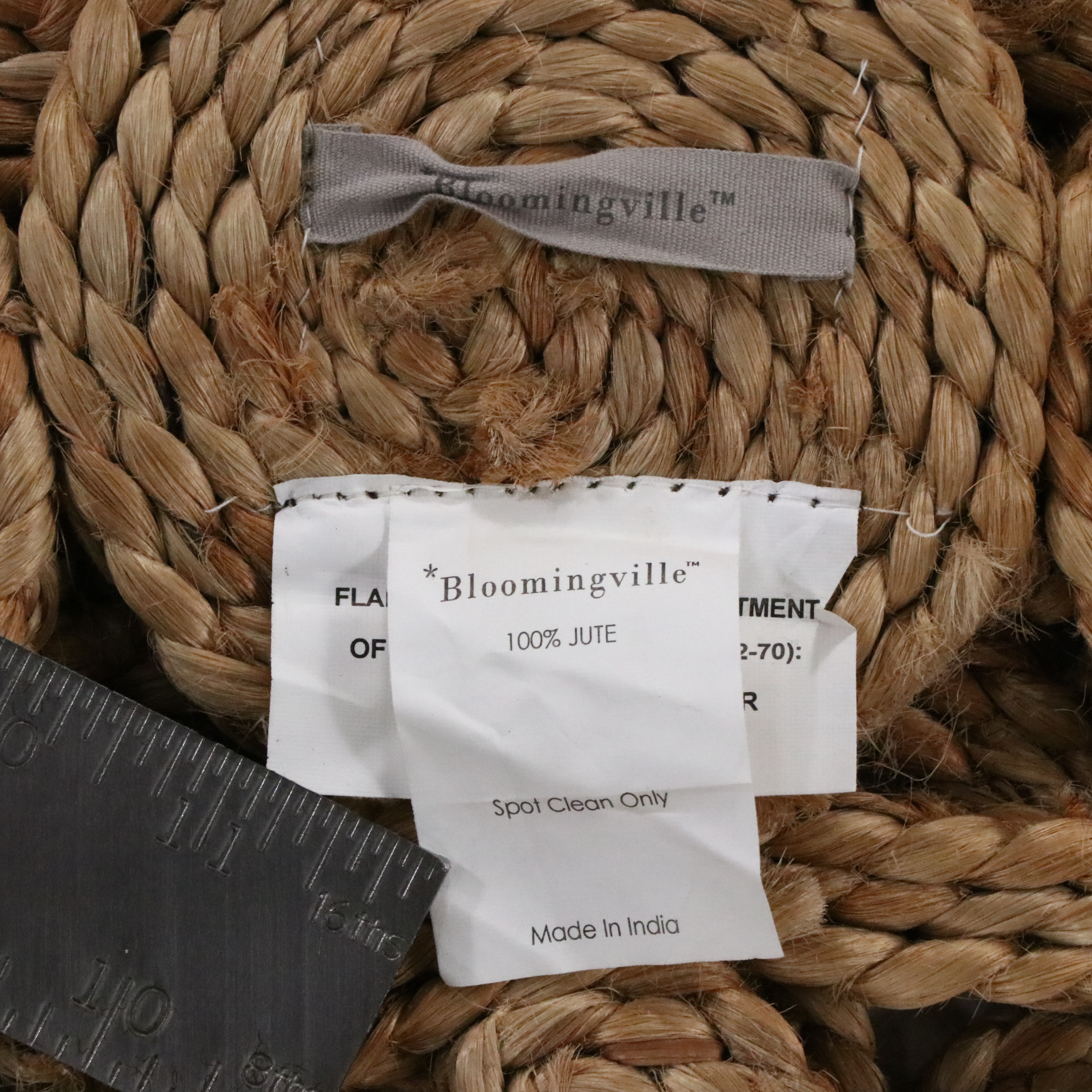 4'1 Round Handwoven Bloomingville Jute Accent Rug