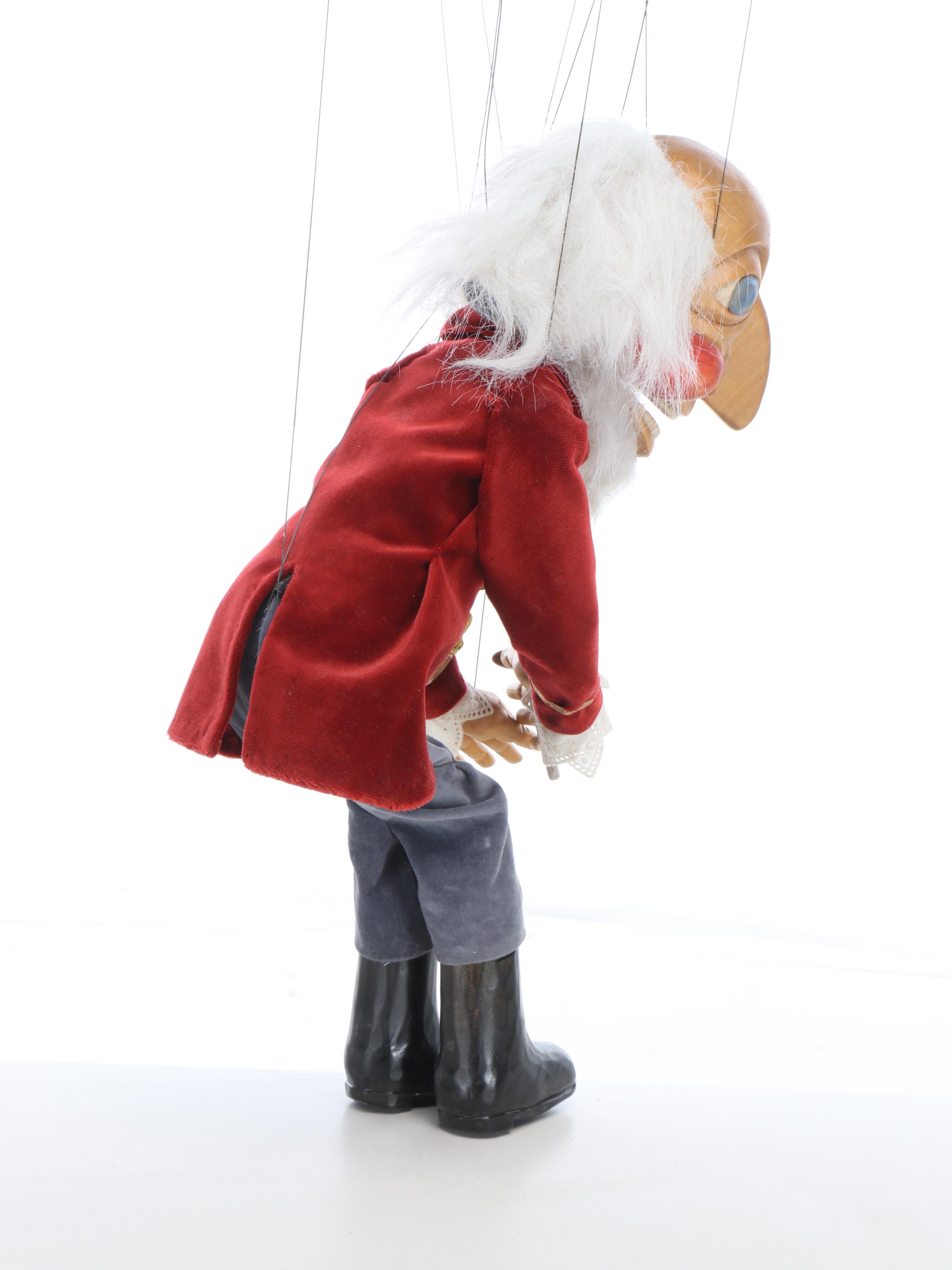 Hand-Carved Wooden Marionette Puppet