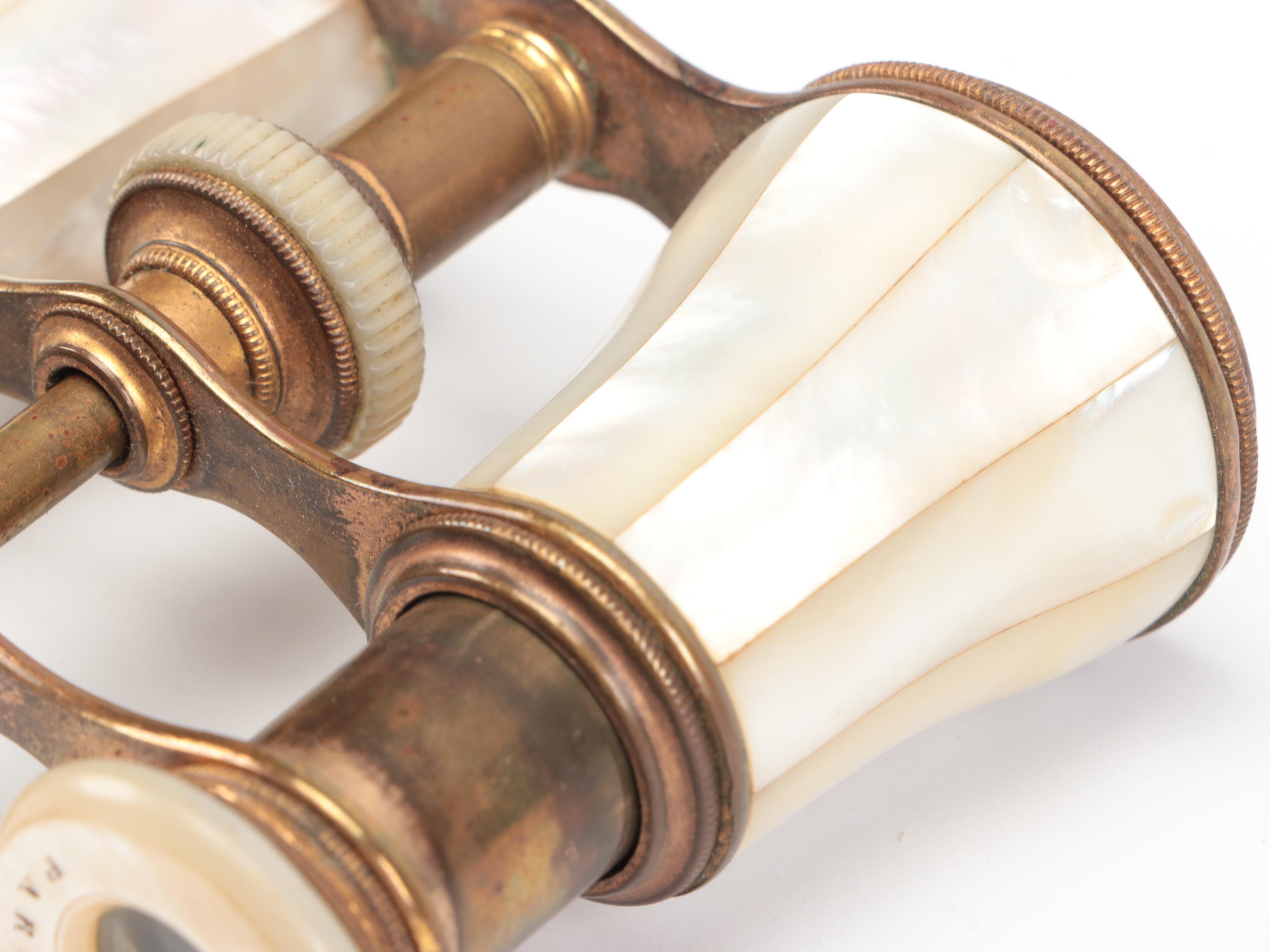 LeFils Mother-of-Pearl and Brass Opera Glasses, Late 19th/Early 20th Century