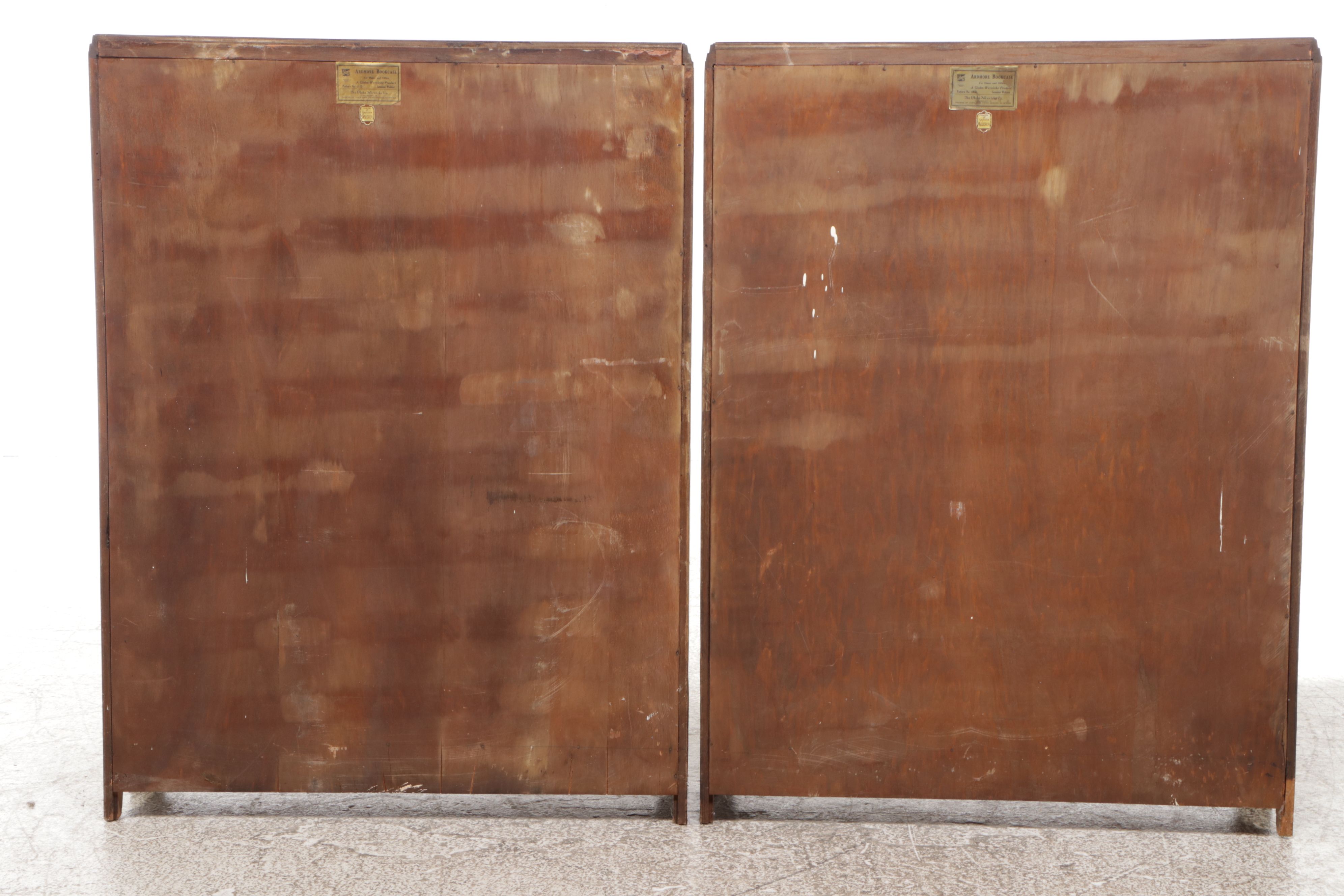 Pair of Globe-Wernicke "Ardmore" Walnut and Glass Front Bookcases