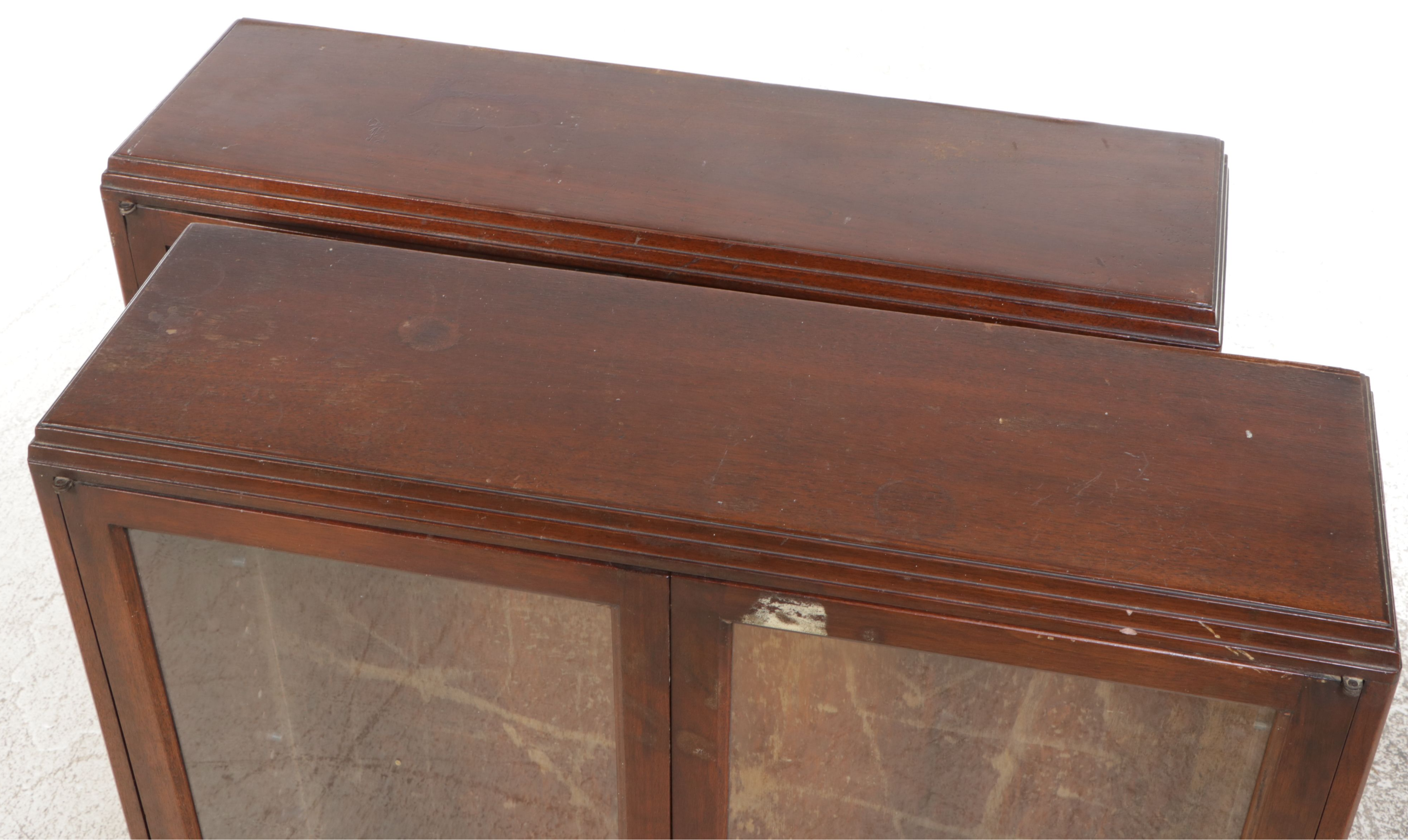 Pair of Globe-Wernicke "Ardmore" Walnut and Glass Front Bookcases