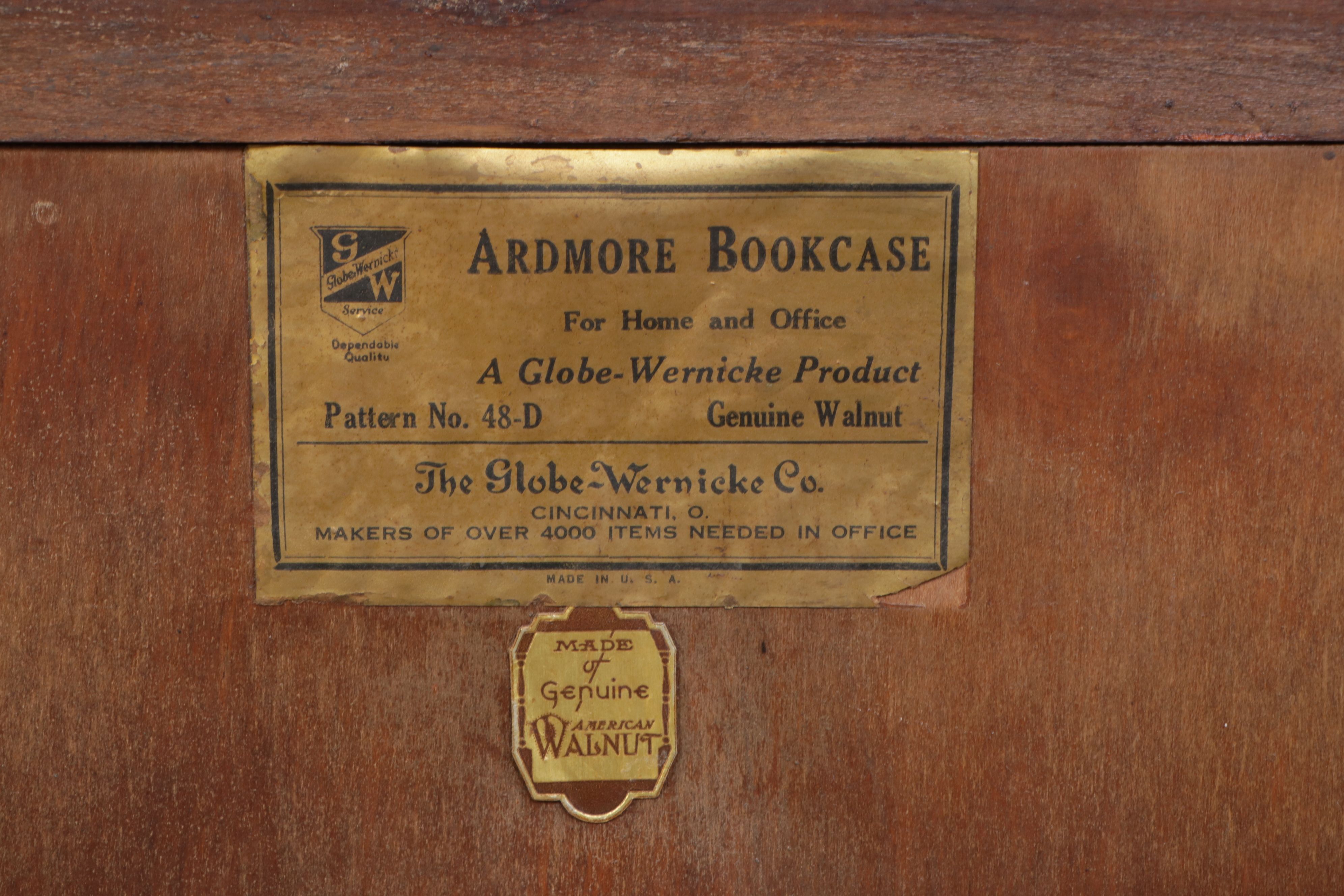 Pair of Globe-Wernicke "Ardmore" Walnut and Glass Front Bookcases