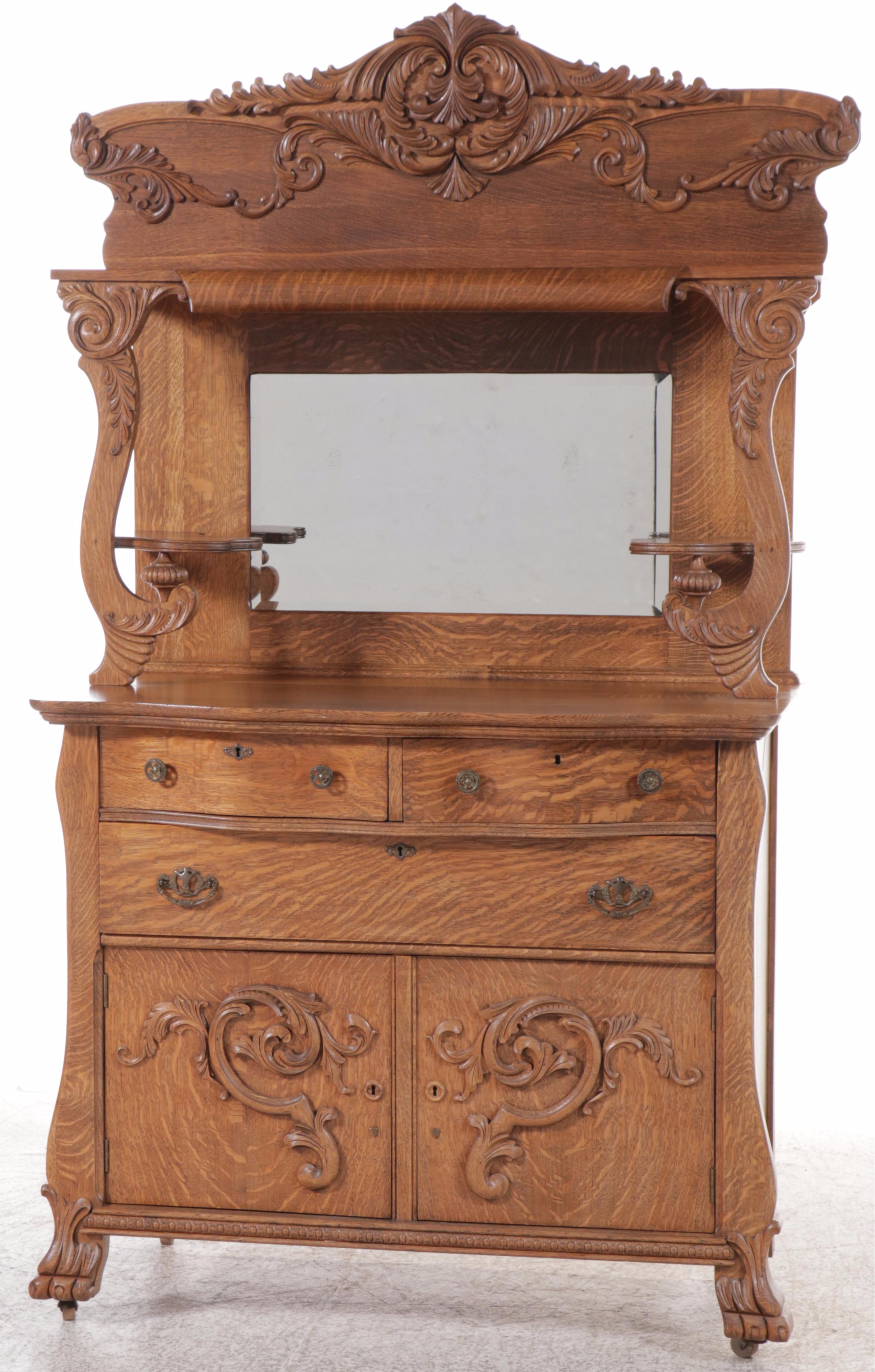 John Stengel & Co. Victorian Style Quartersawn Oak Buffet