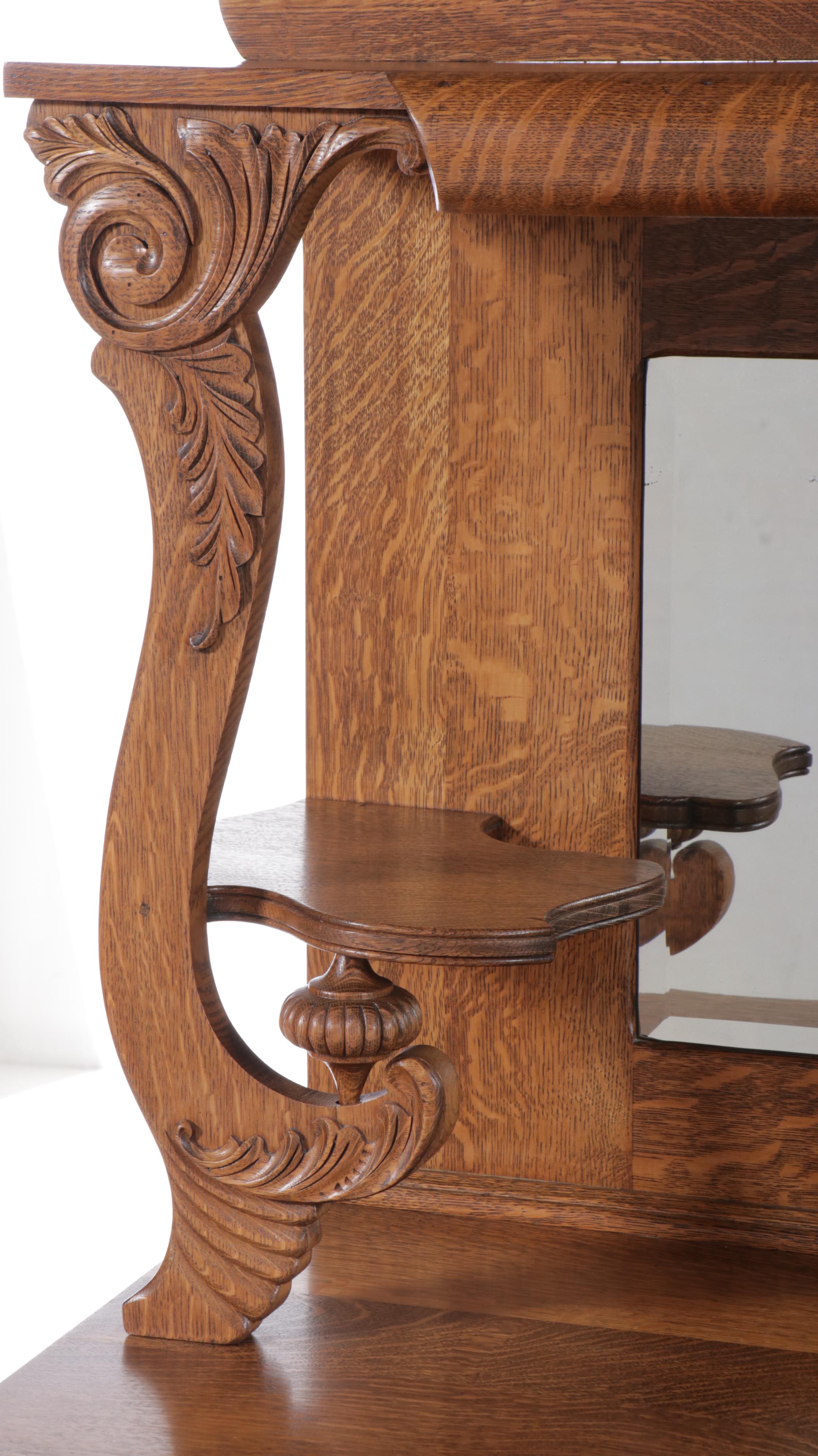 John Stengel & Co. Victorian Style Quartersawn Oak Buffet