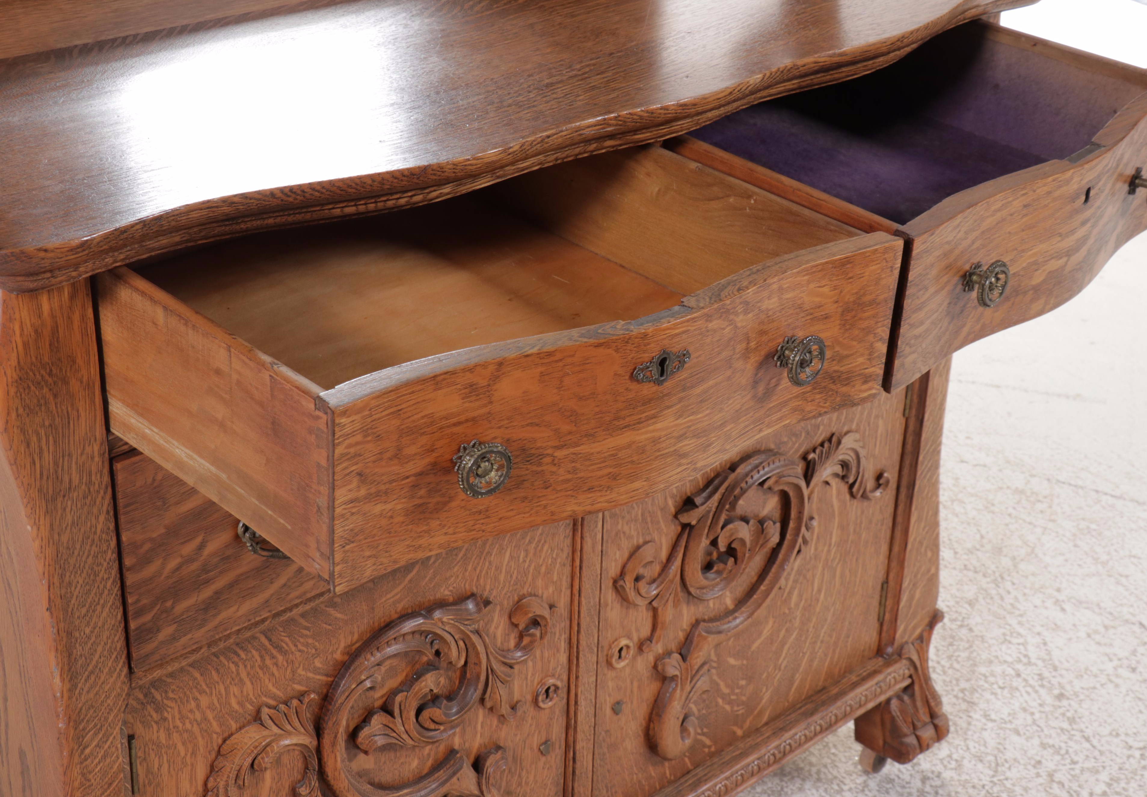 John Stengel & Co. Victorian Style Quartersawn Oak Buffet