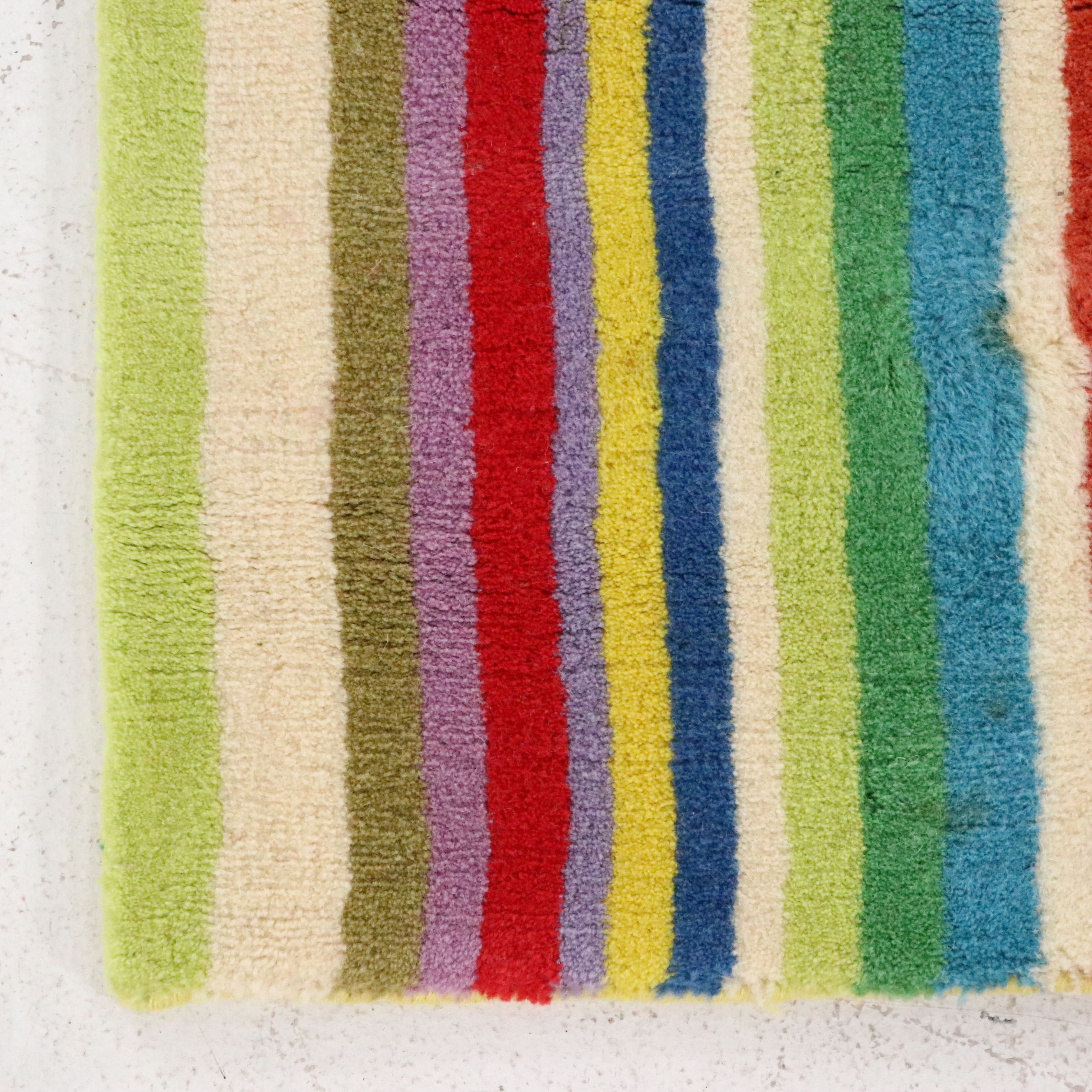 4'6 x 6'7 Hand-Tufted IKEA "Strib" Indian Contemporary Striped Area Rug