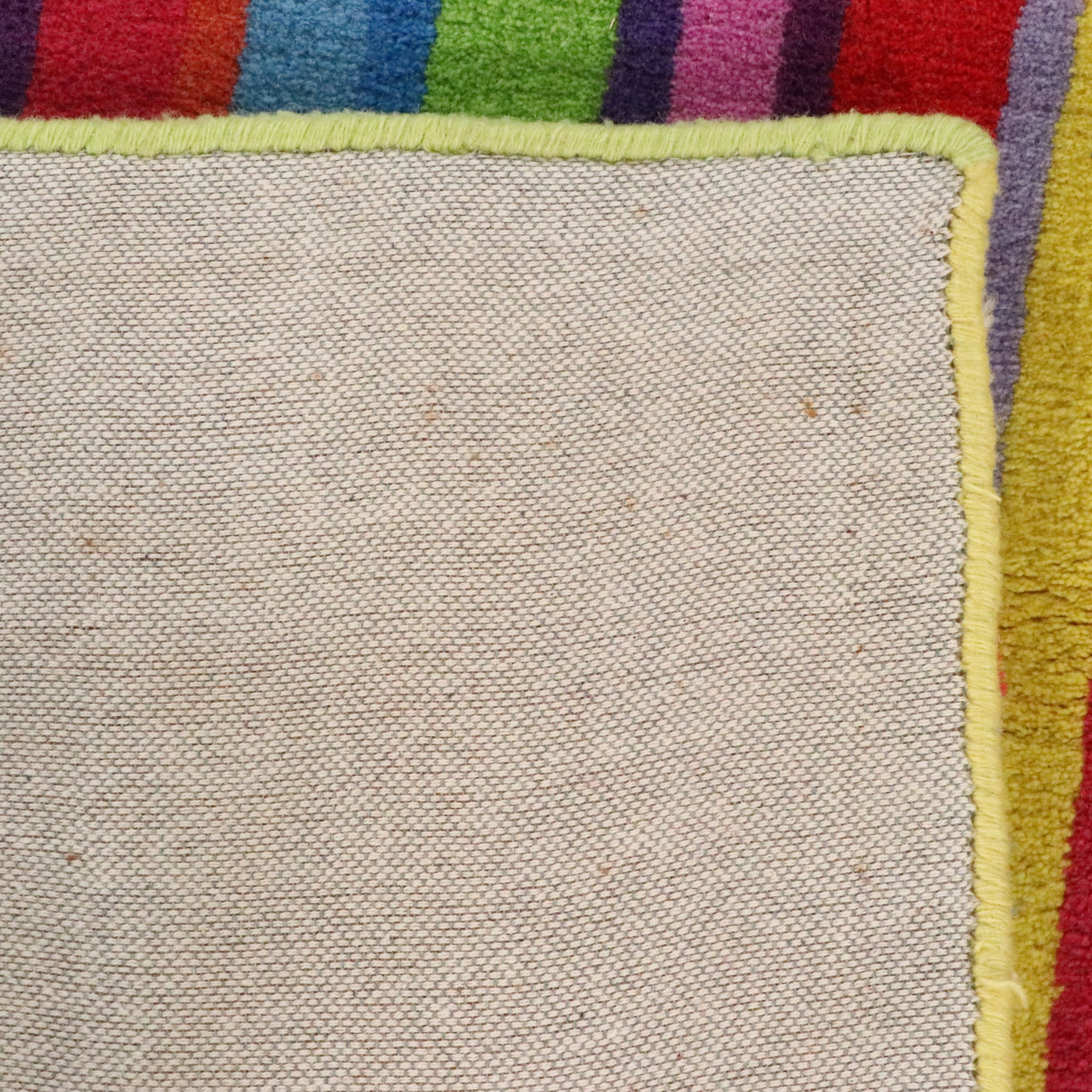 4'6 x 6'7 Hand-Tufted IKEA "Strib" Indian Contemporary Striped Area Rug