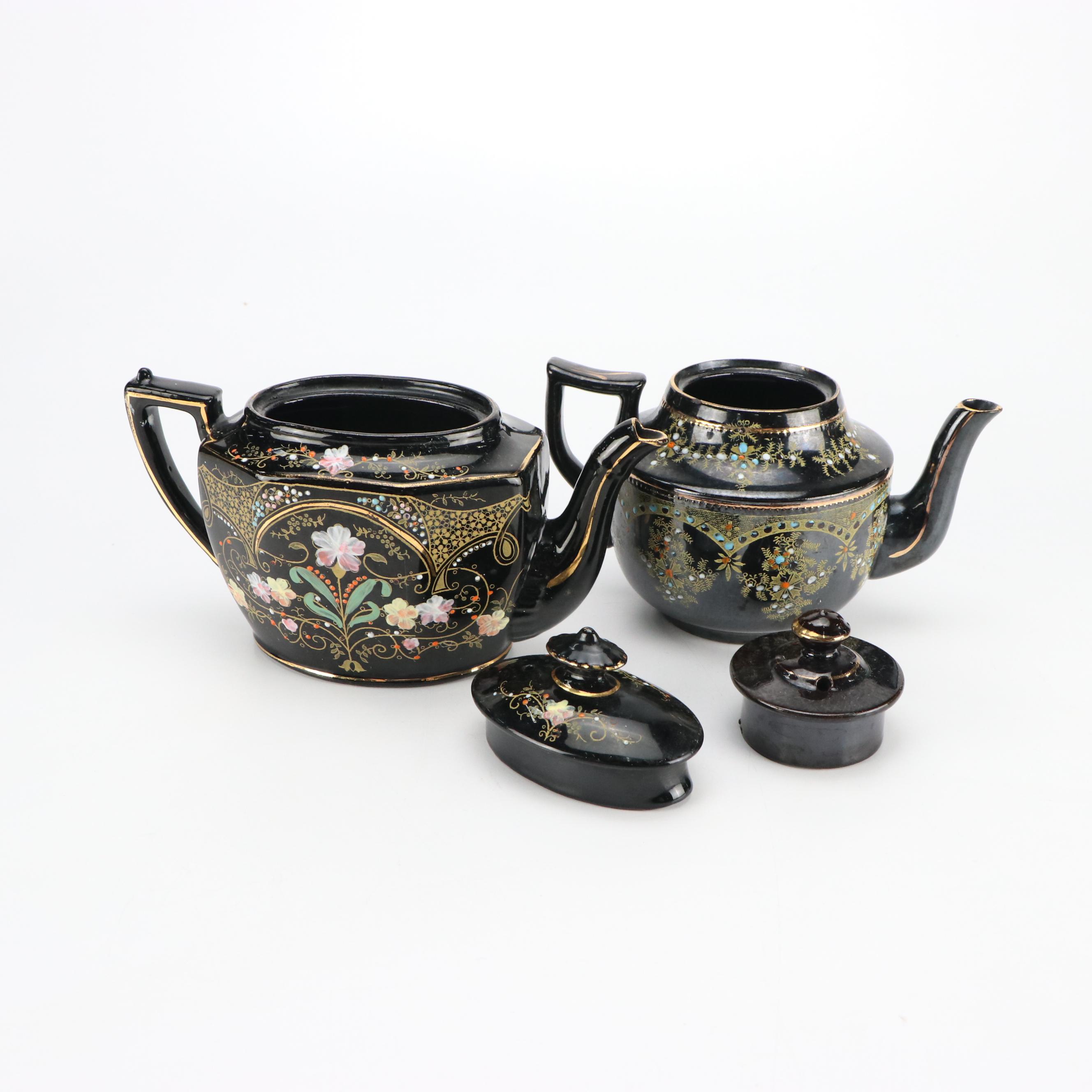 Phoenix Floral Moriage Ceramic Teapots