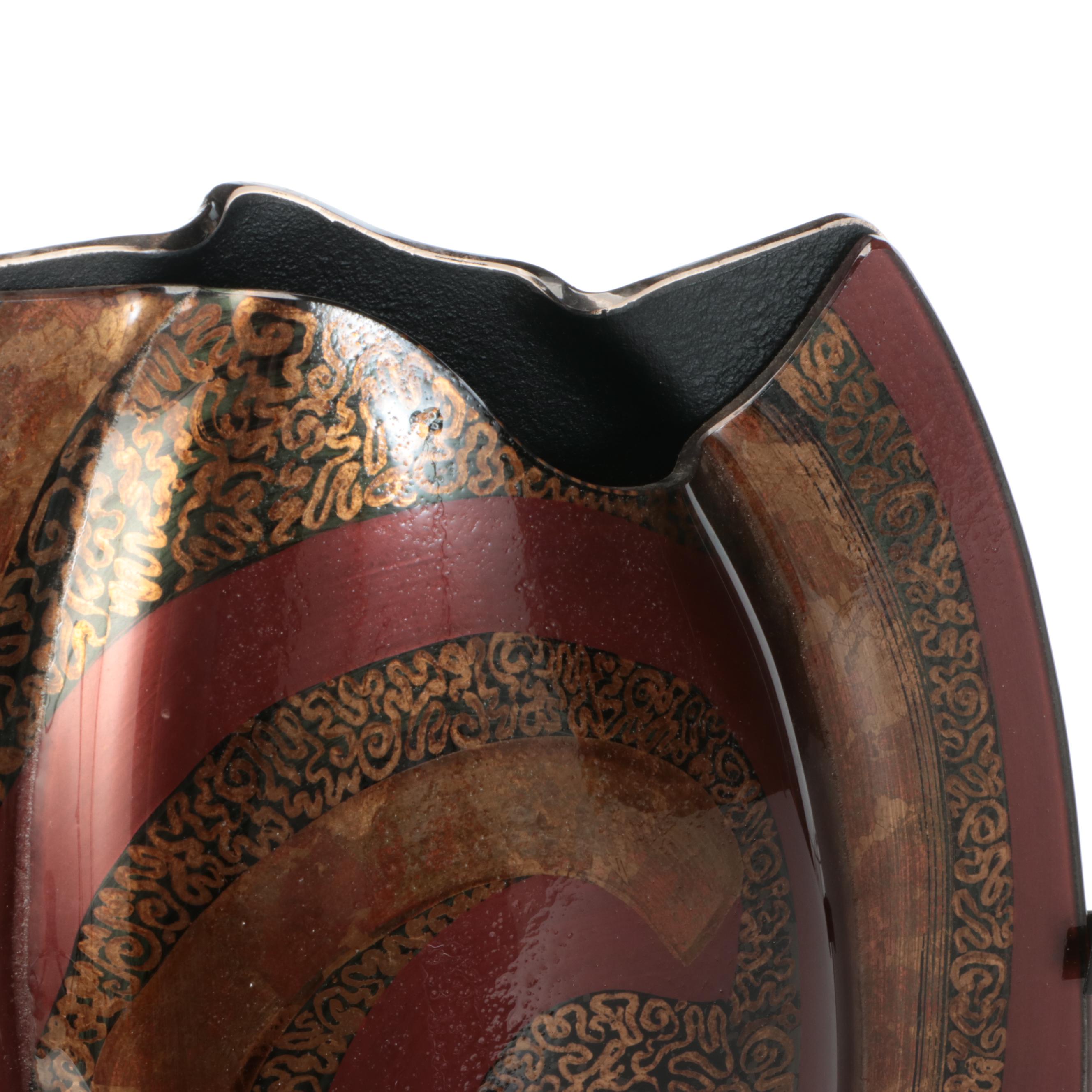 Evans Designs of California Handcrafted Studio Glass Ovoid Vessel Sculpture