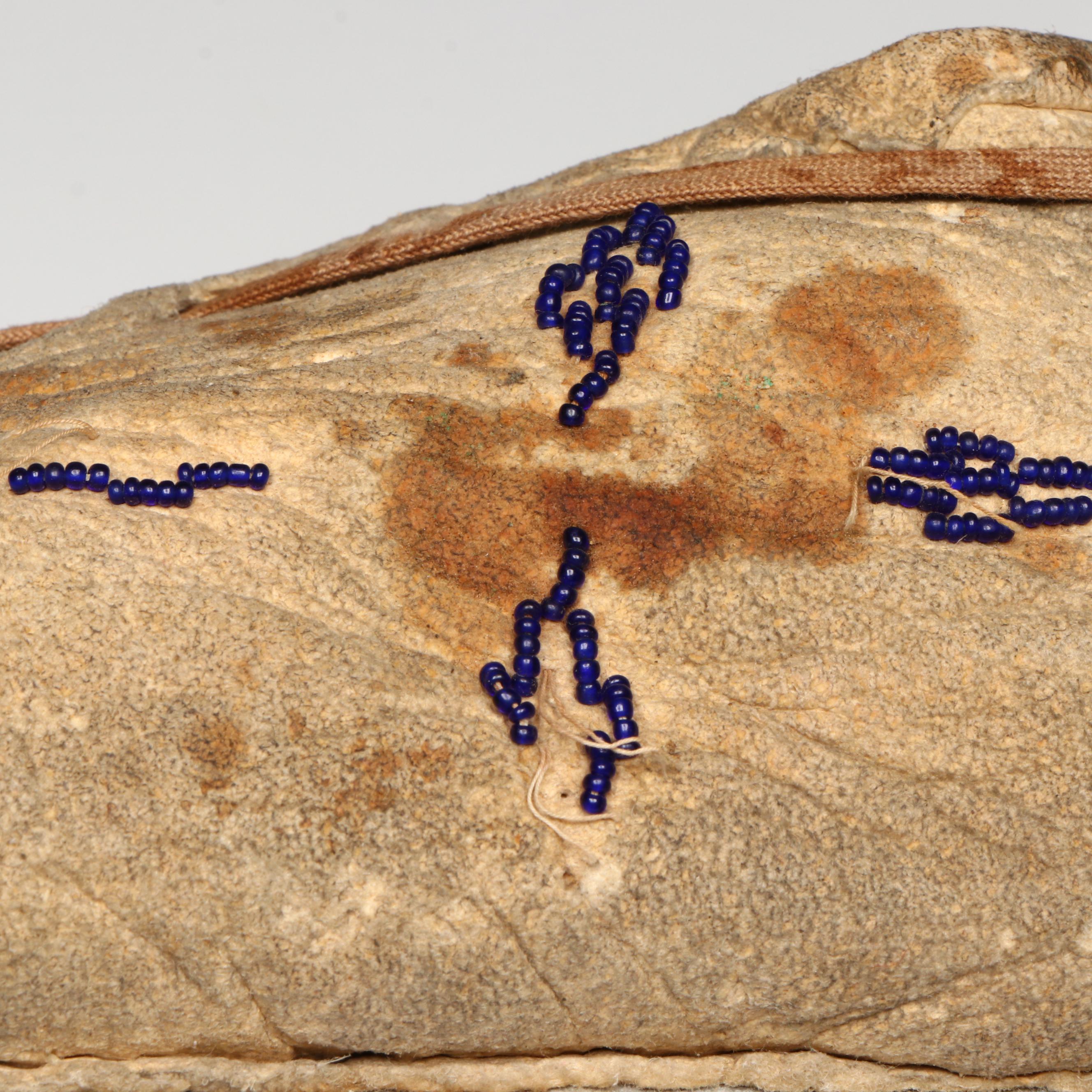 Pair of Indigenous Plains Beaded Hide Moccasins