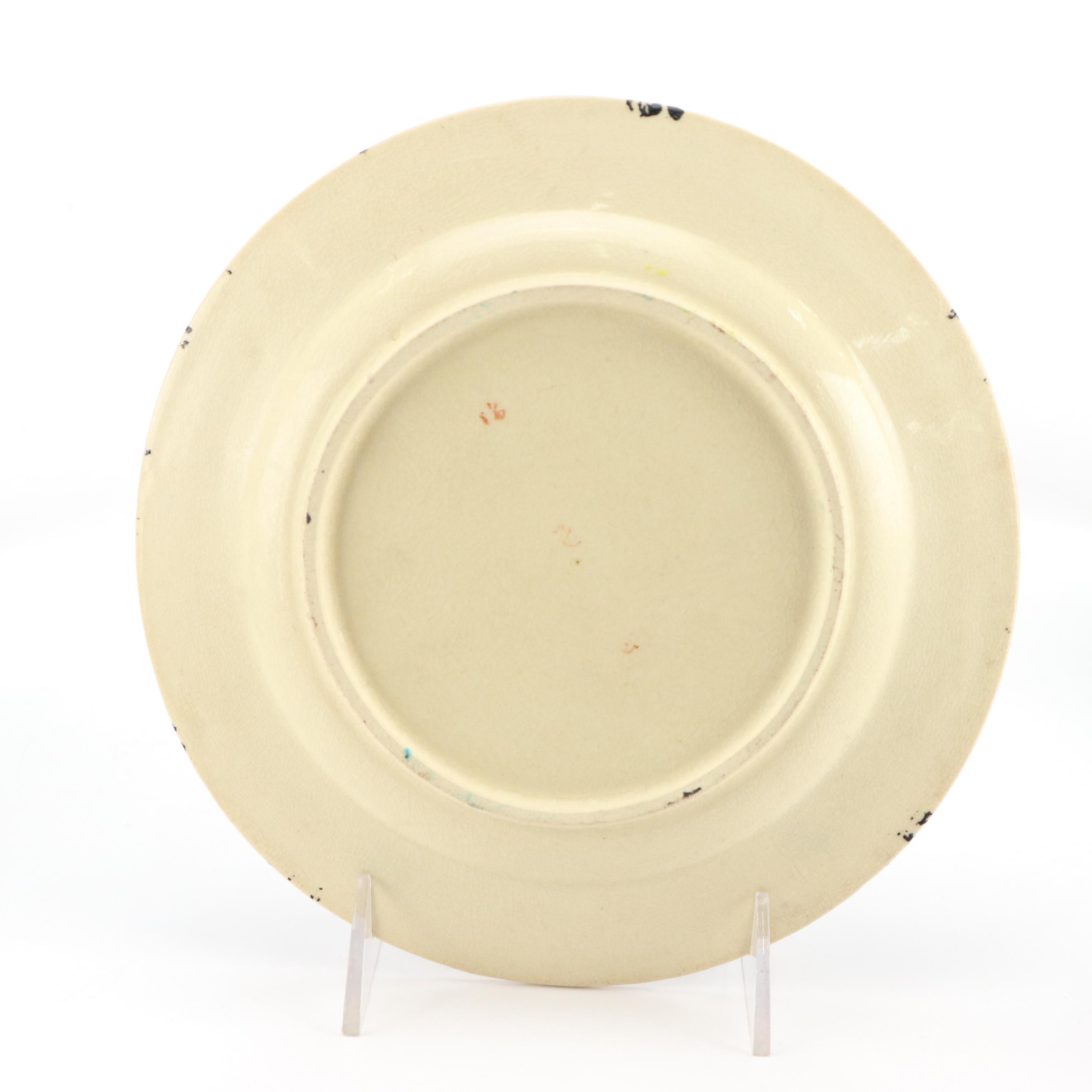 Japanese Meiji Style Cloisonné Ceramic Plates, Ginger Jar and Vase