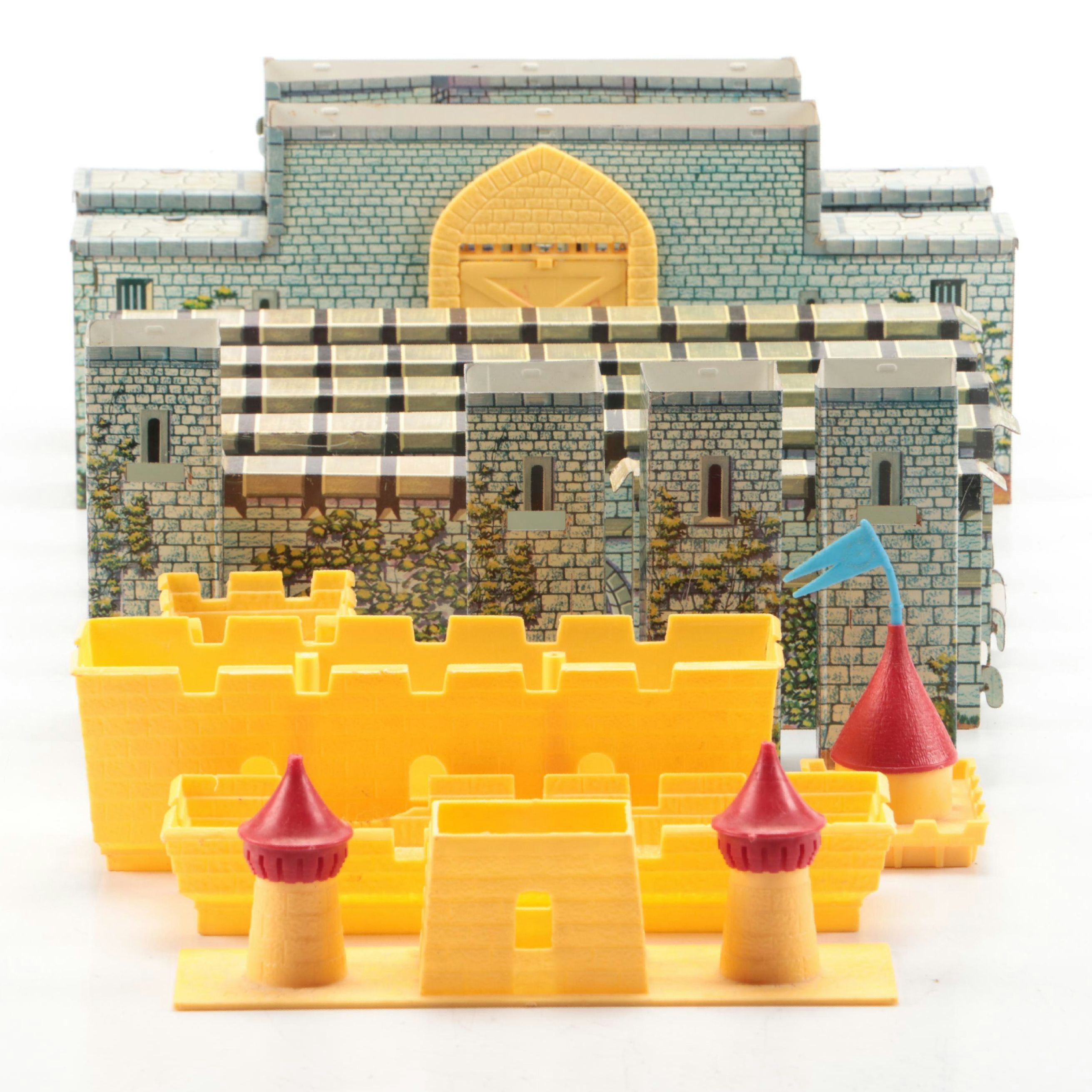 Marx Robin Hood Tin Castle Playset Pieces, 1950s