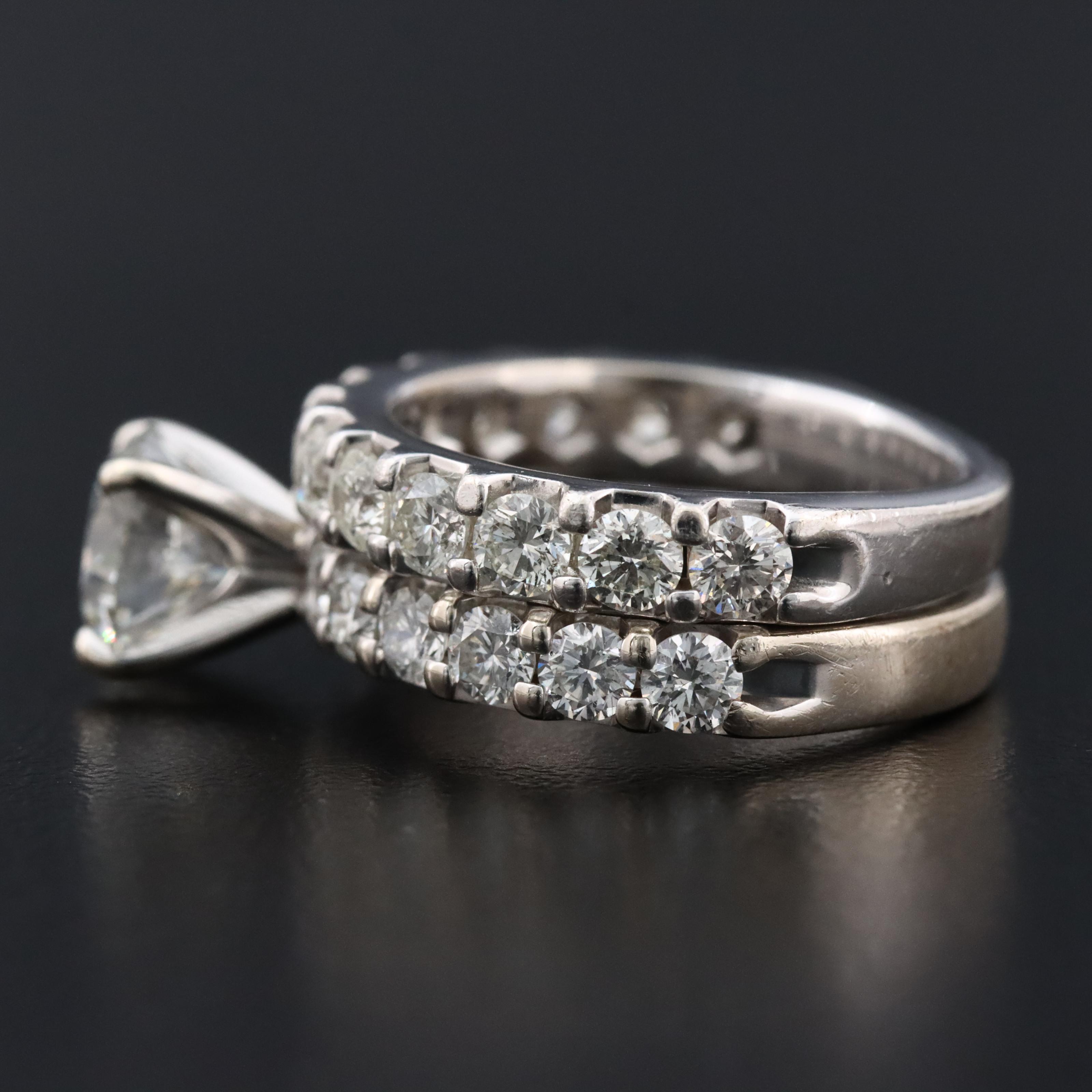 14K 3.06 CTW Diamond Ring Set with Lab Grown Center