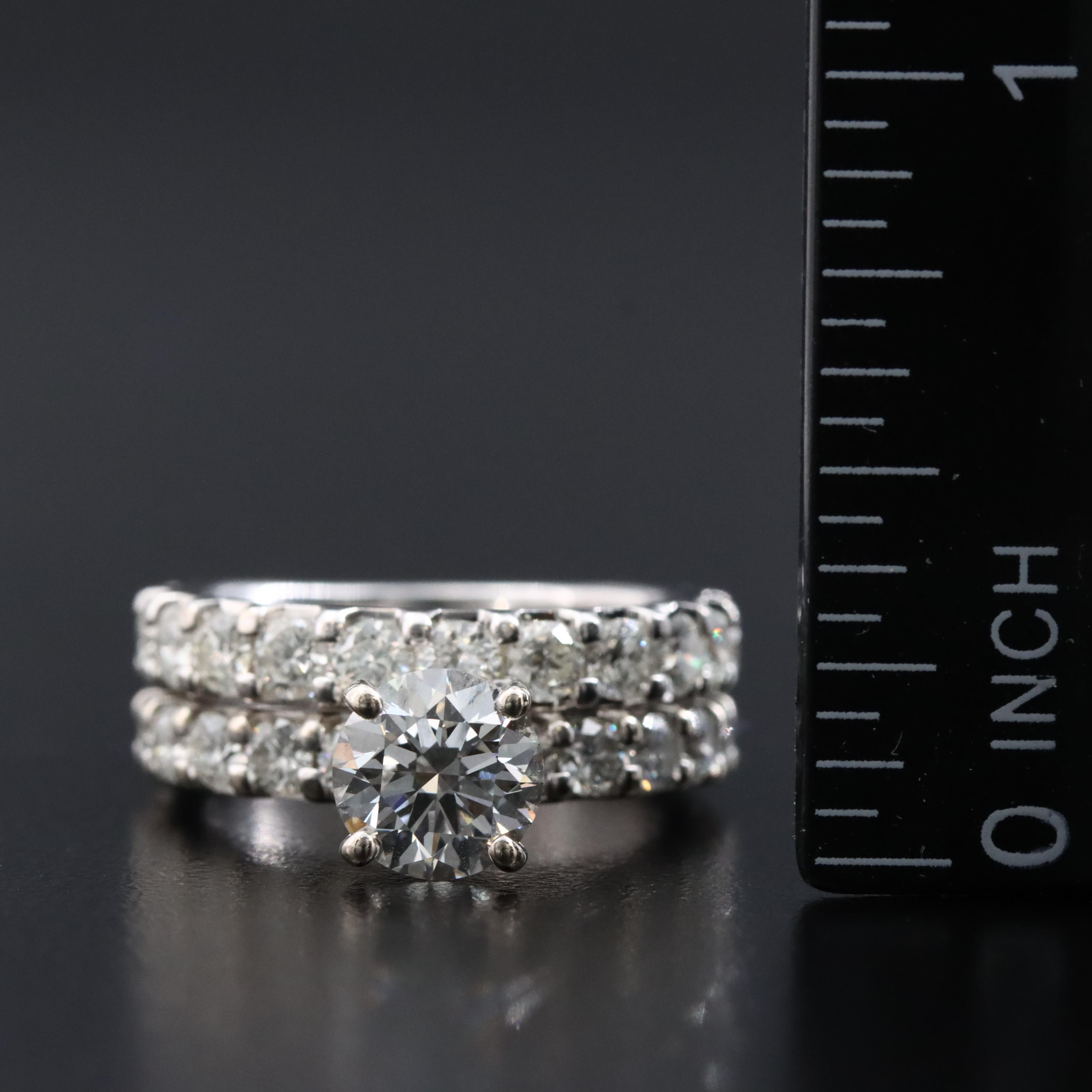 14K 3.06 CTW Diamond Ring Set with Lab Grown Center