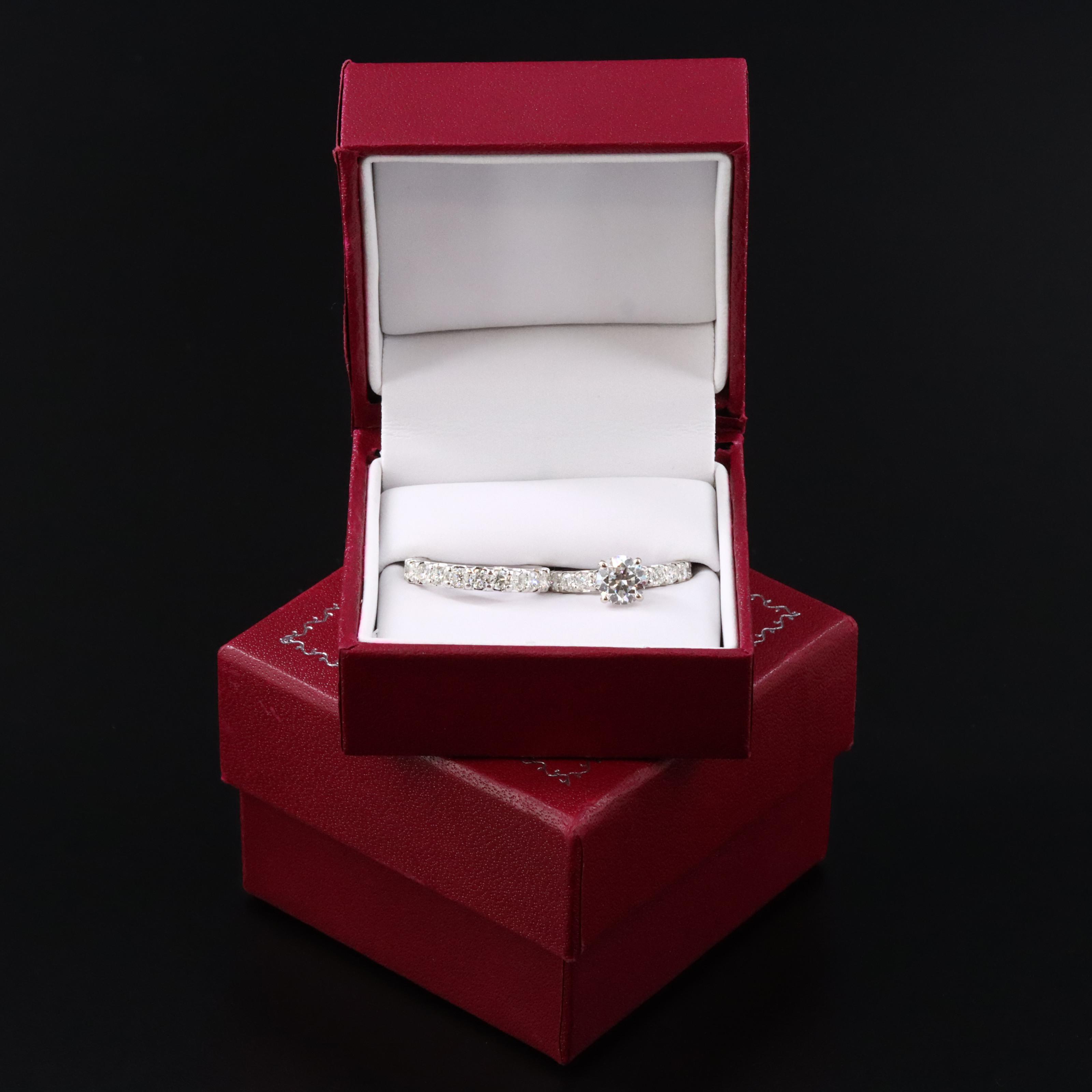 14K 3.06 CTW Diamond Ring Set with Lab Grown Center