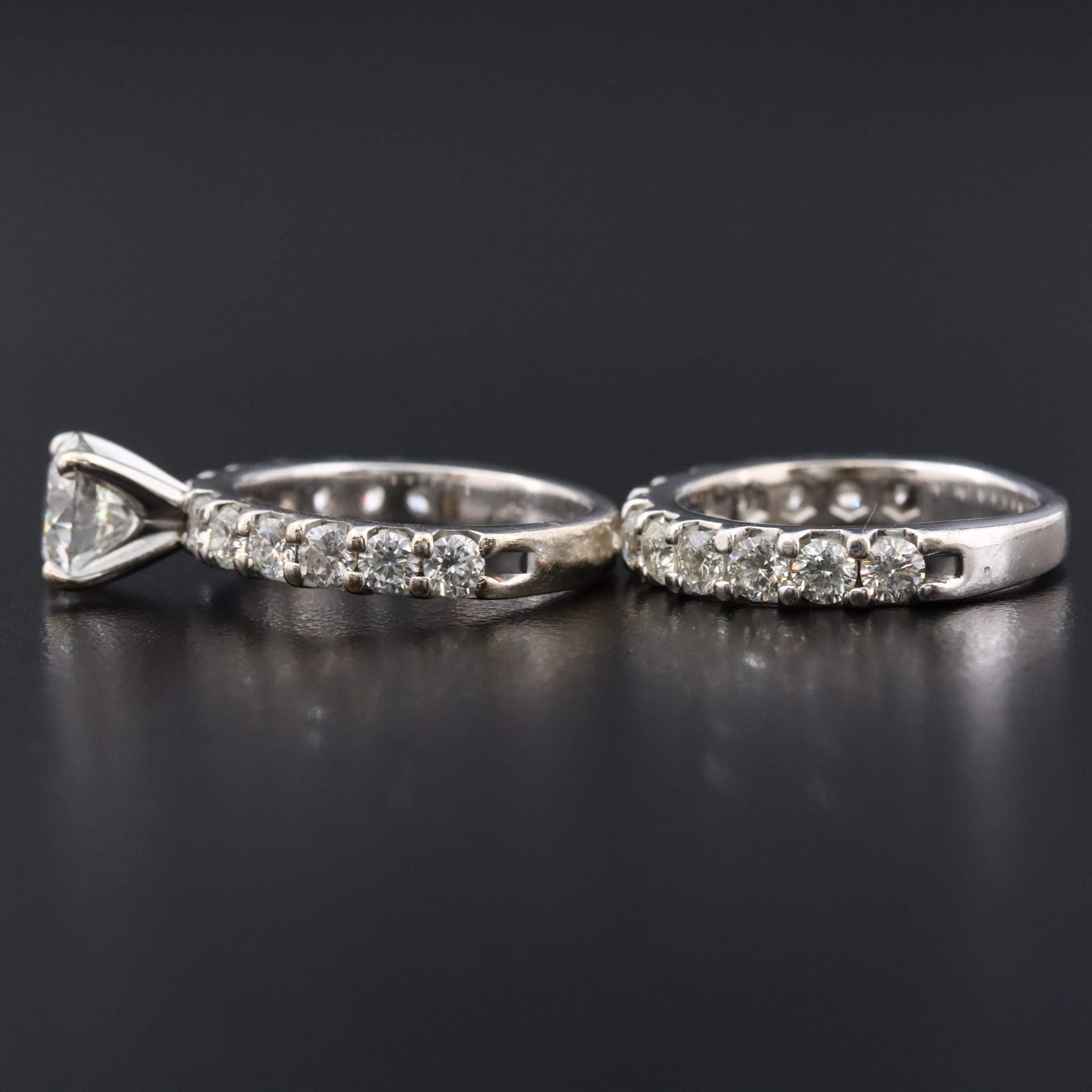 14K 3.06 CTW Diamond Ring Set with Lab Grown Center