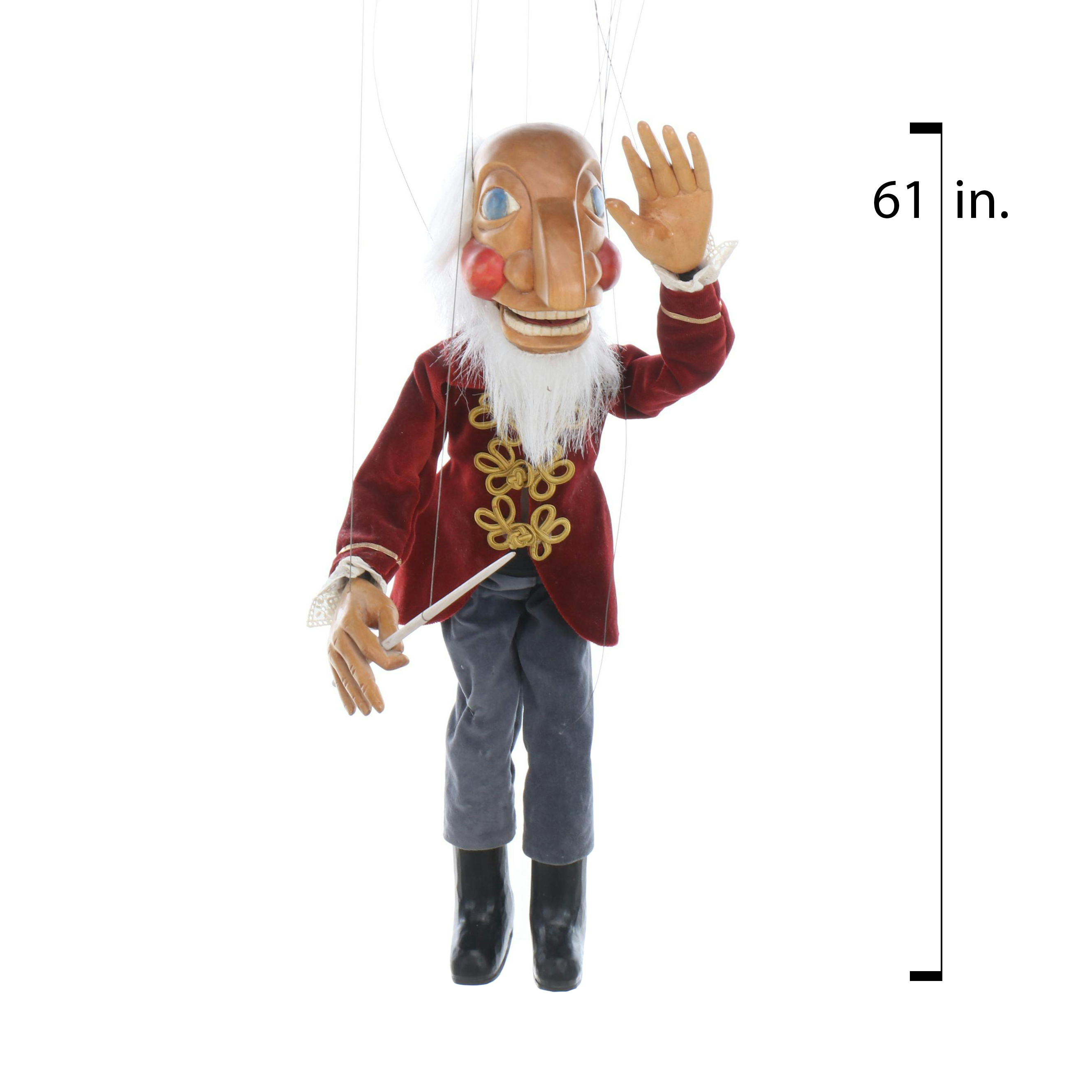 Hand-Carved Wooden Marionette Puppet