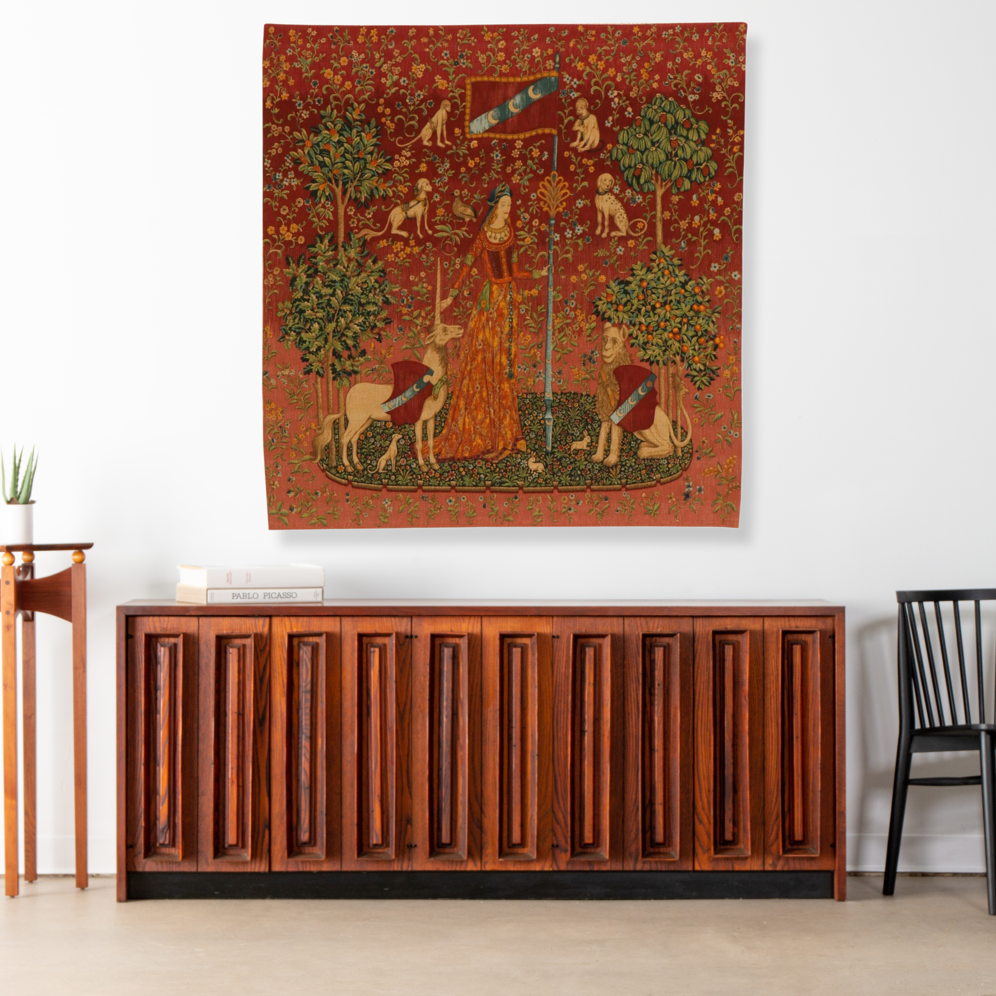 Jacquard Wall Tapestry After The Lady and The Unicorn, 20th Century