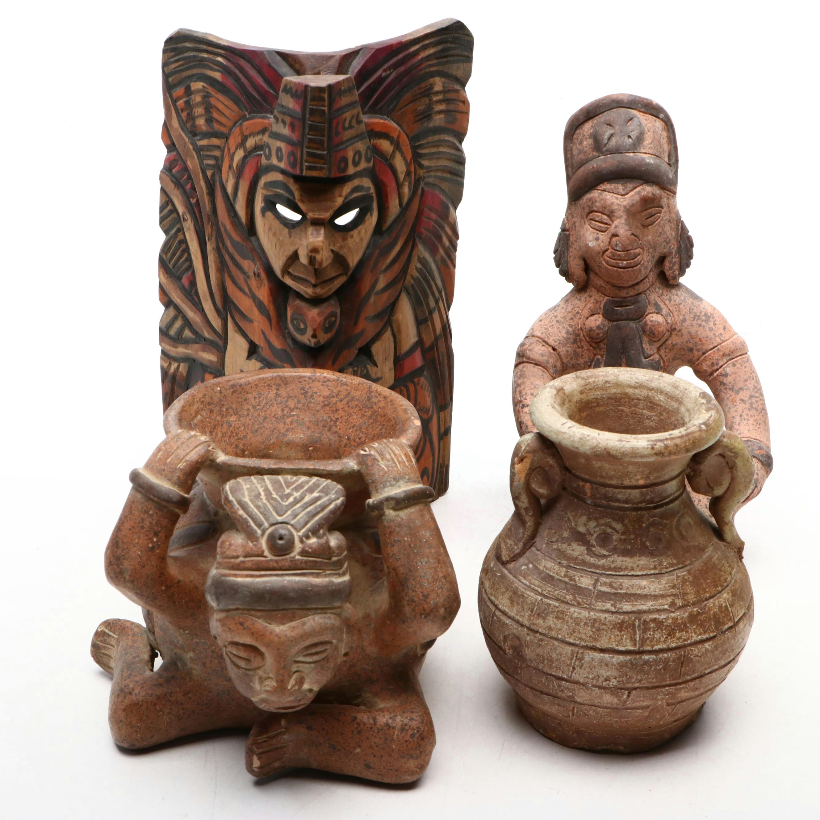 Mexican and Other Mesoamerican Ceramics and Carved Wood Plaque