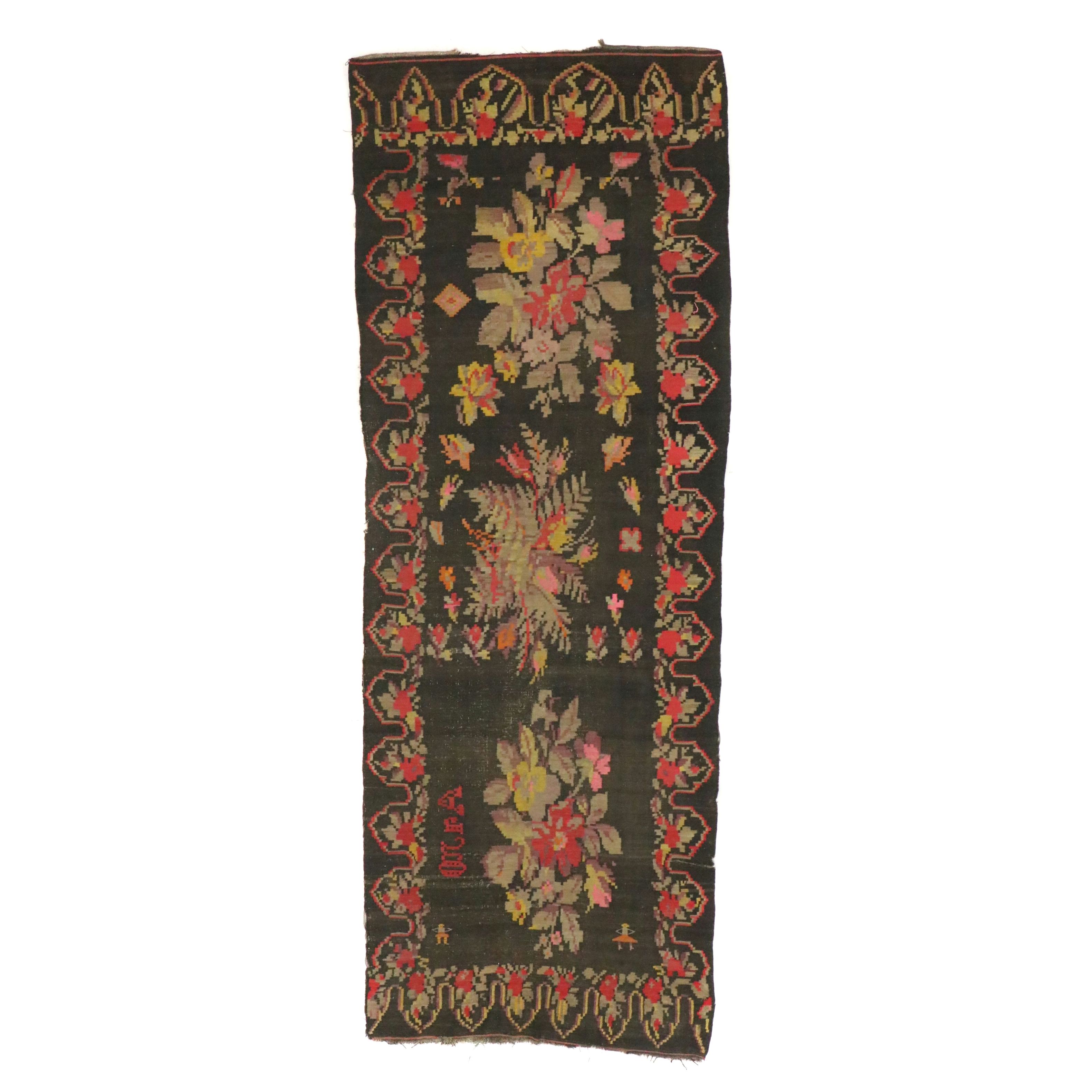 5'2 x 14'3 Handwoven Turkish Karabağ Kilim Long Rug