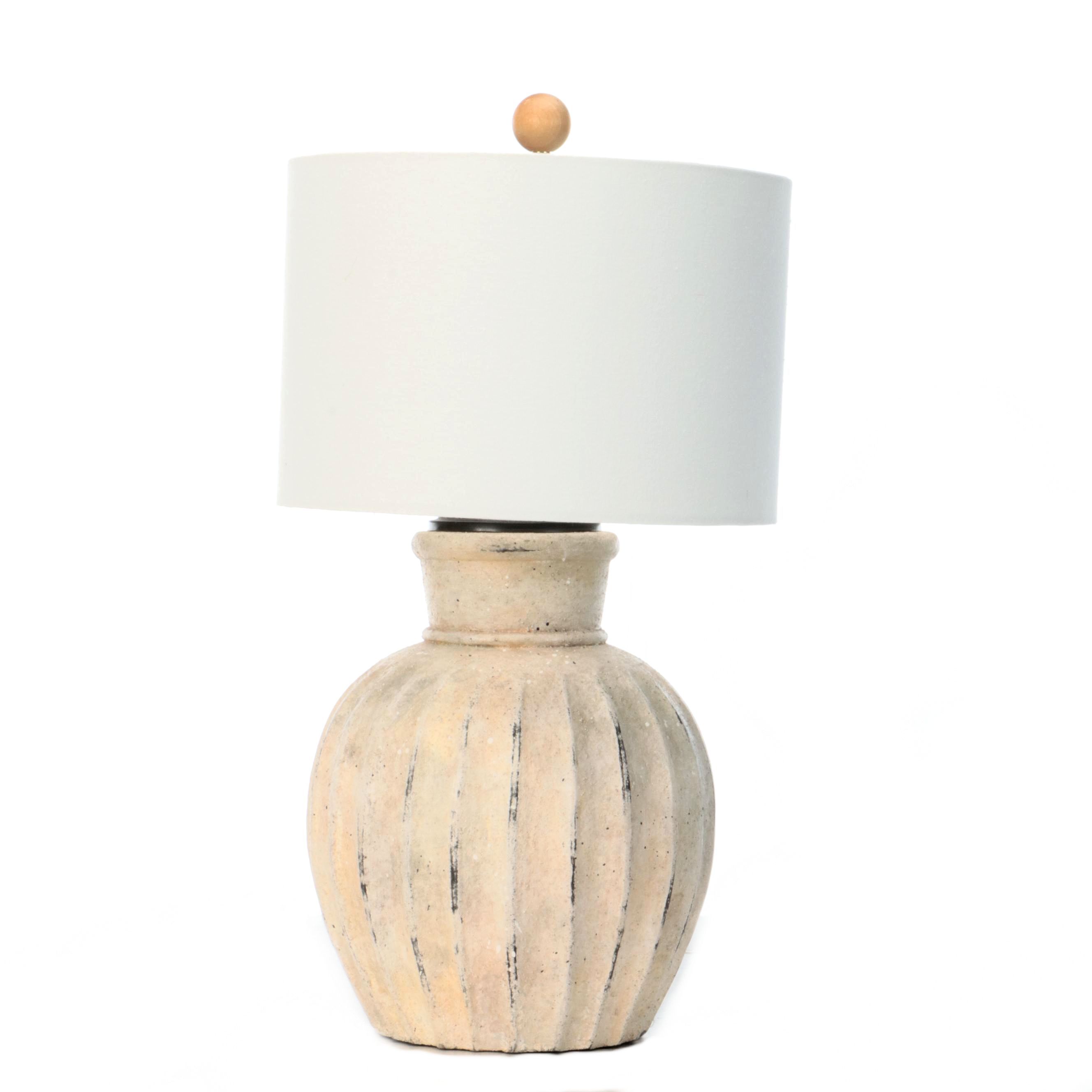 Pottery Barn "Anders" Table Lamp with Cotton Drum Shade